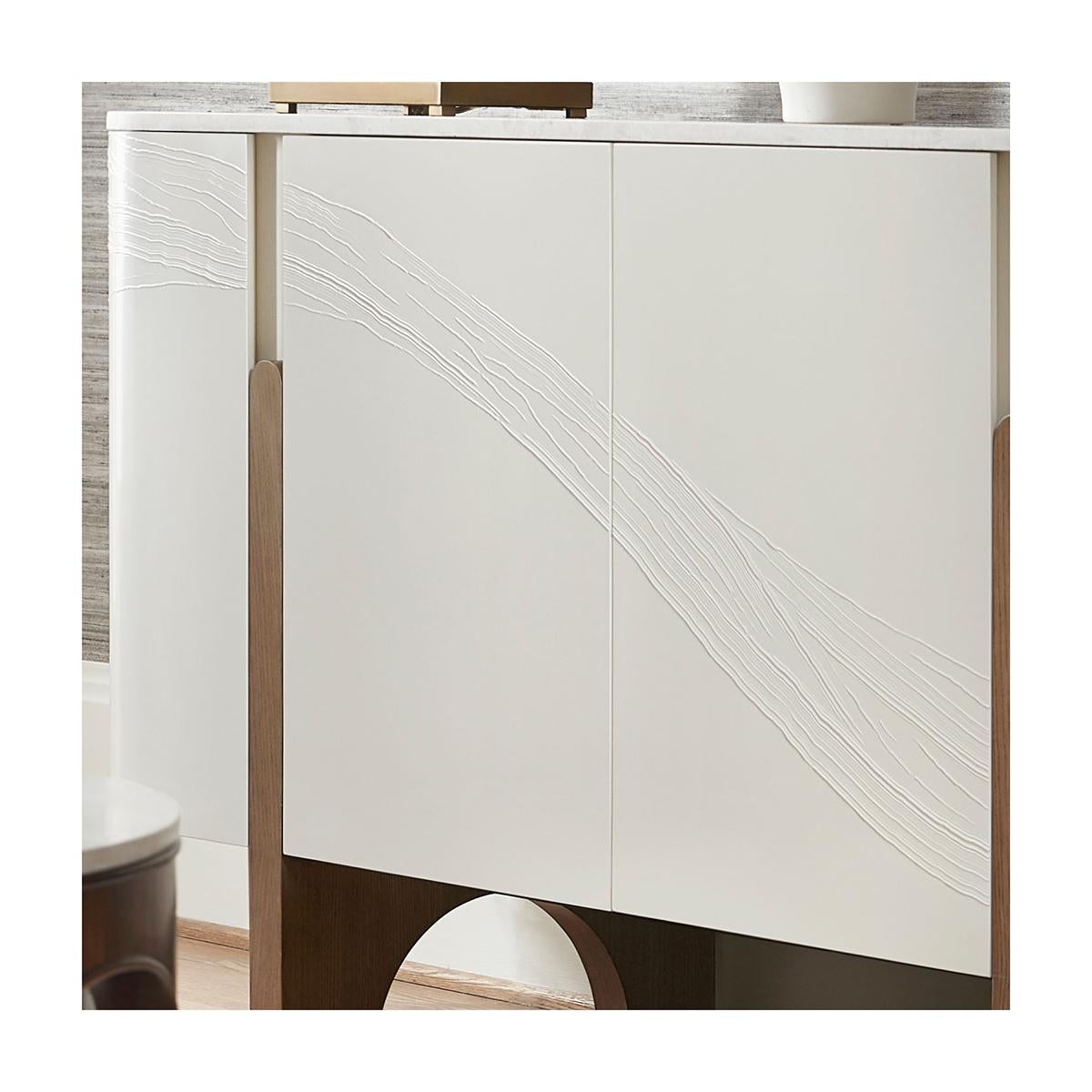 Marble Organic Modern Media Cabinet For Sale