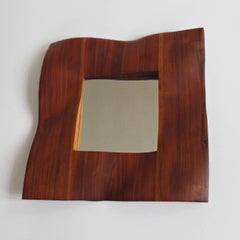 Organic Modern, Mirror "Wave", Walnut, European,  Handcrafted