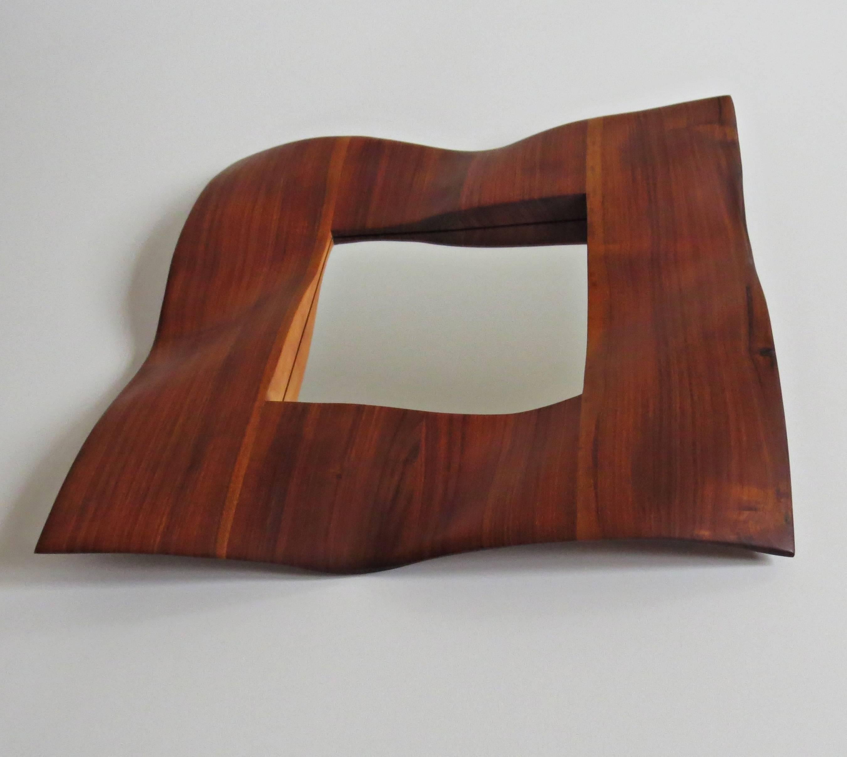 walnut wavy mirror