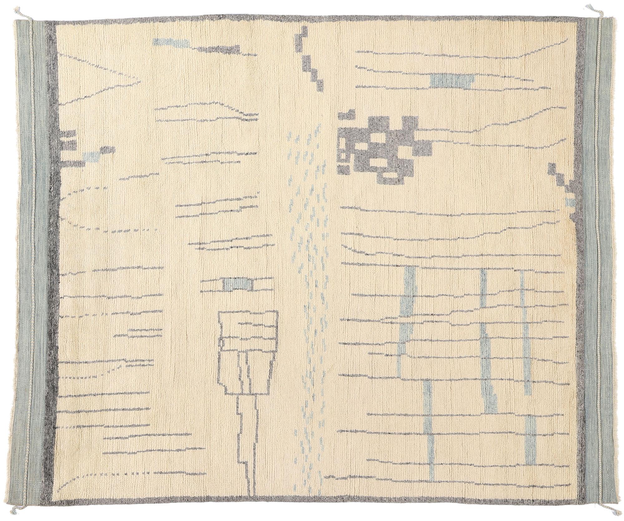 Alfombra Brutalista Orgánica Moderna Marroquí Inspirada en Carl Andre en venta 3