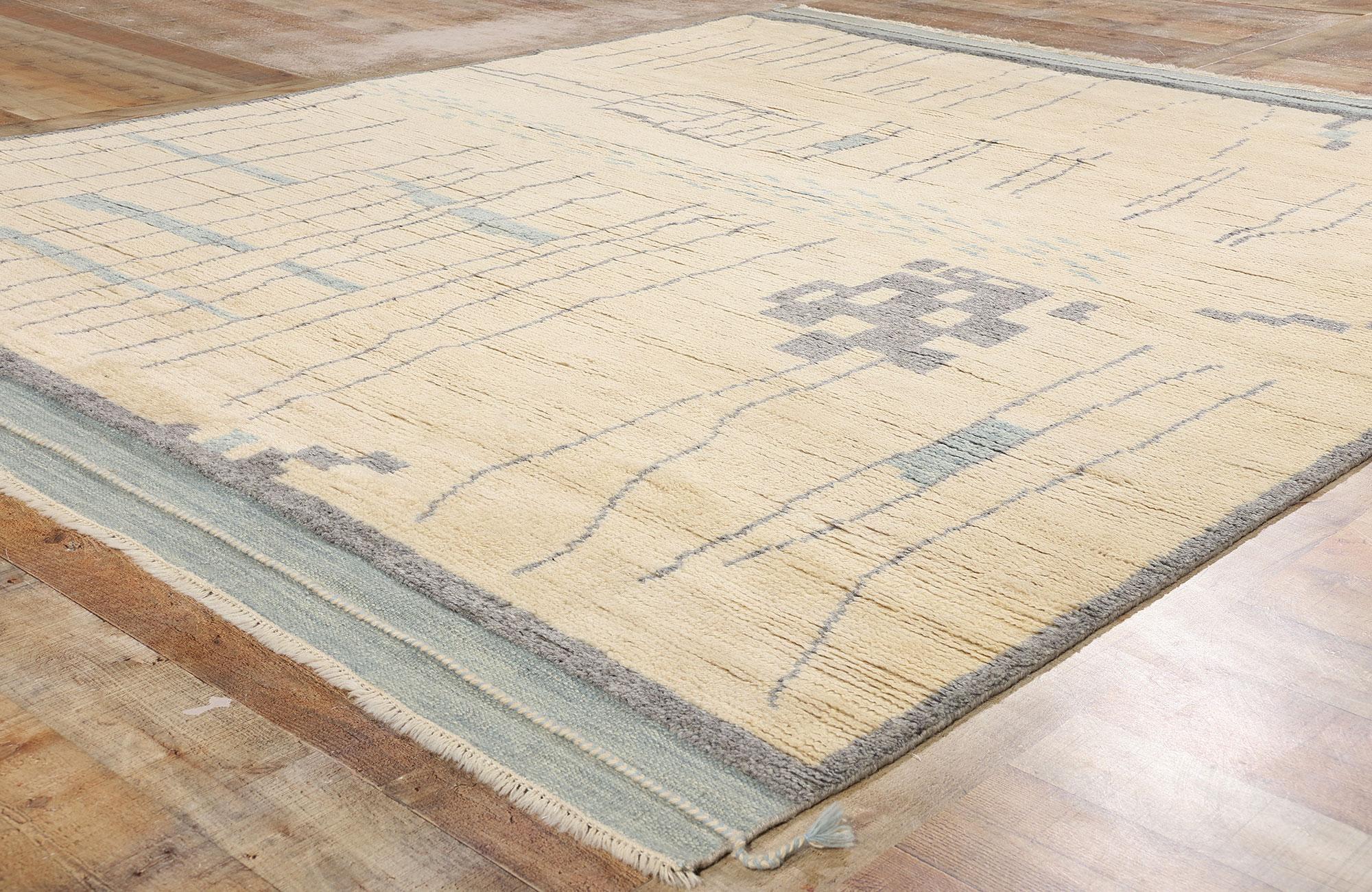 Alfombra Brutalista Orgánica Moderna Marroquí Inspirada en Carl Andre Lana en venta