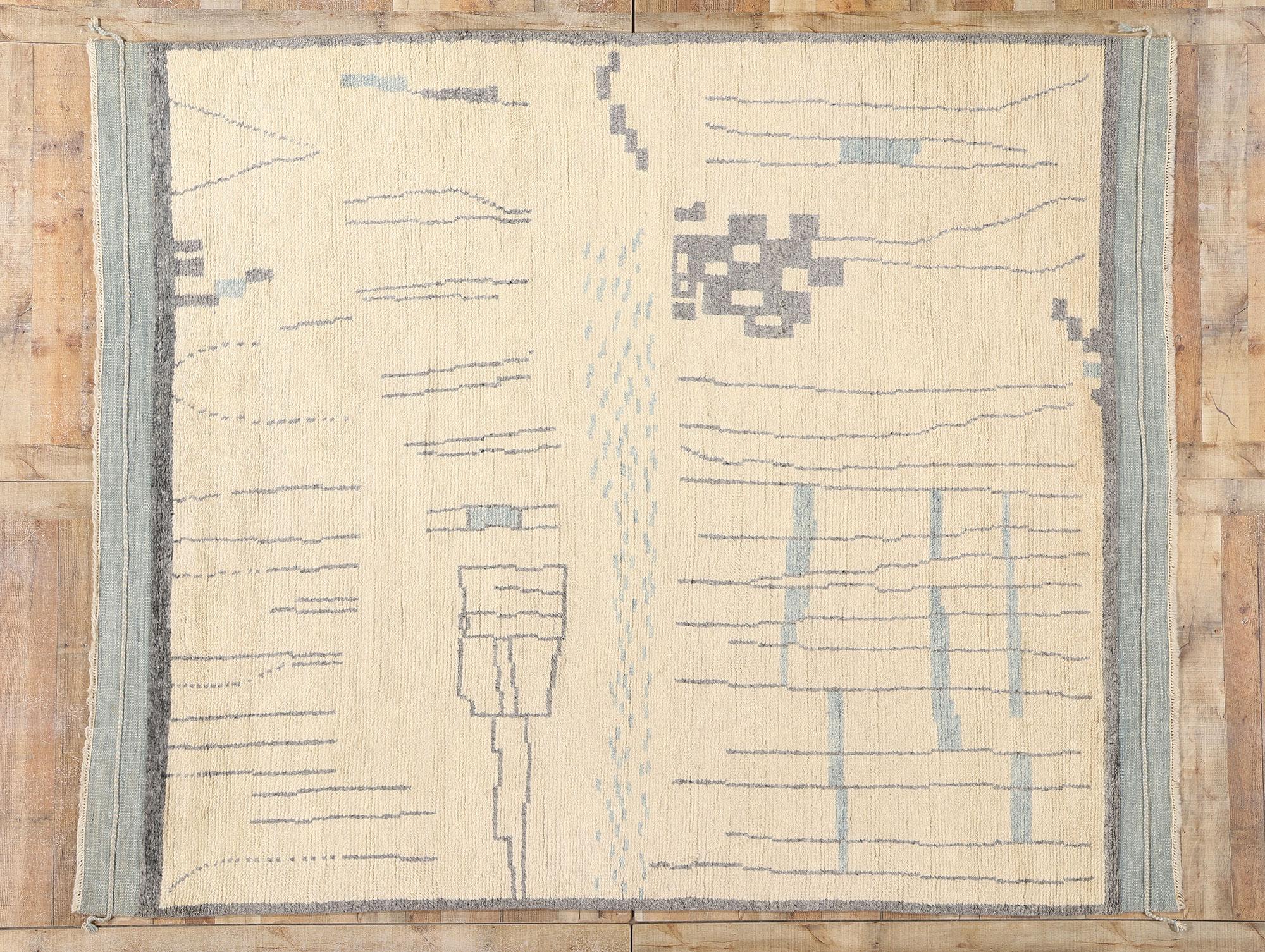 Alfombra Brutalista Orgánica Moderna Marroquí Inspirada en Carl Andre en venta 2