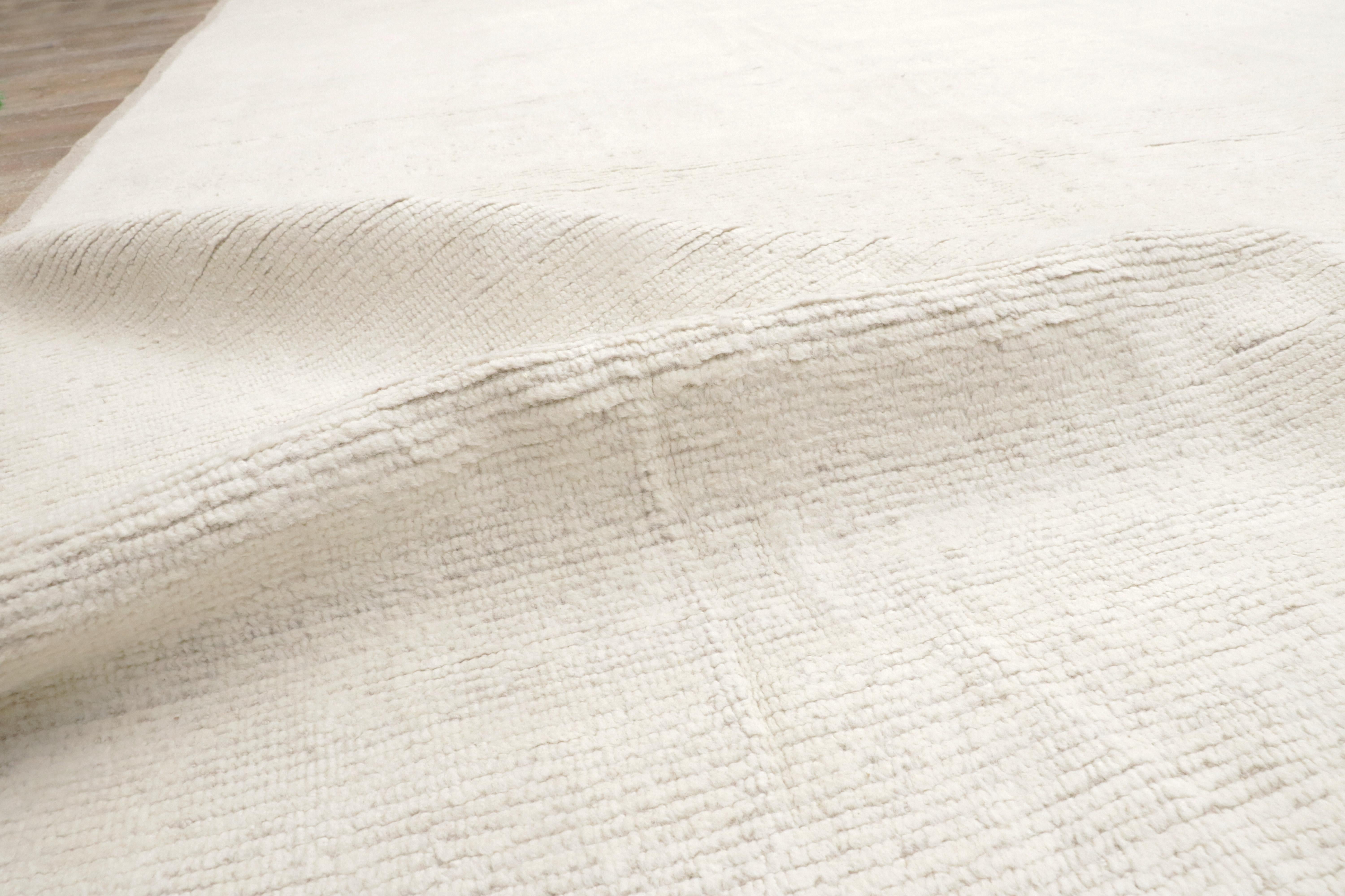 Organic Modern Moroccan Minimalist Area Rug, Japandi Meets Shibui Allure 6