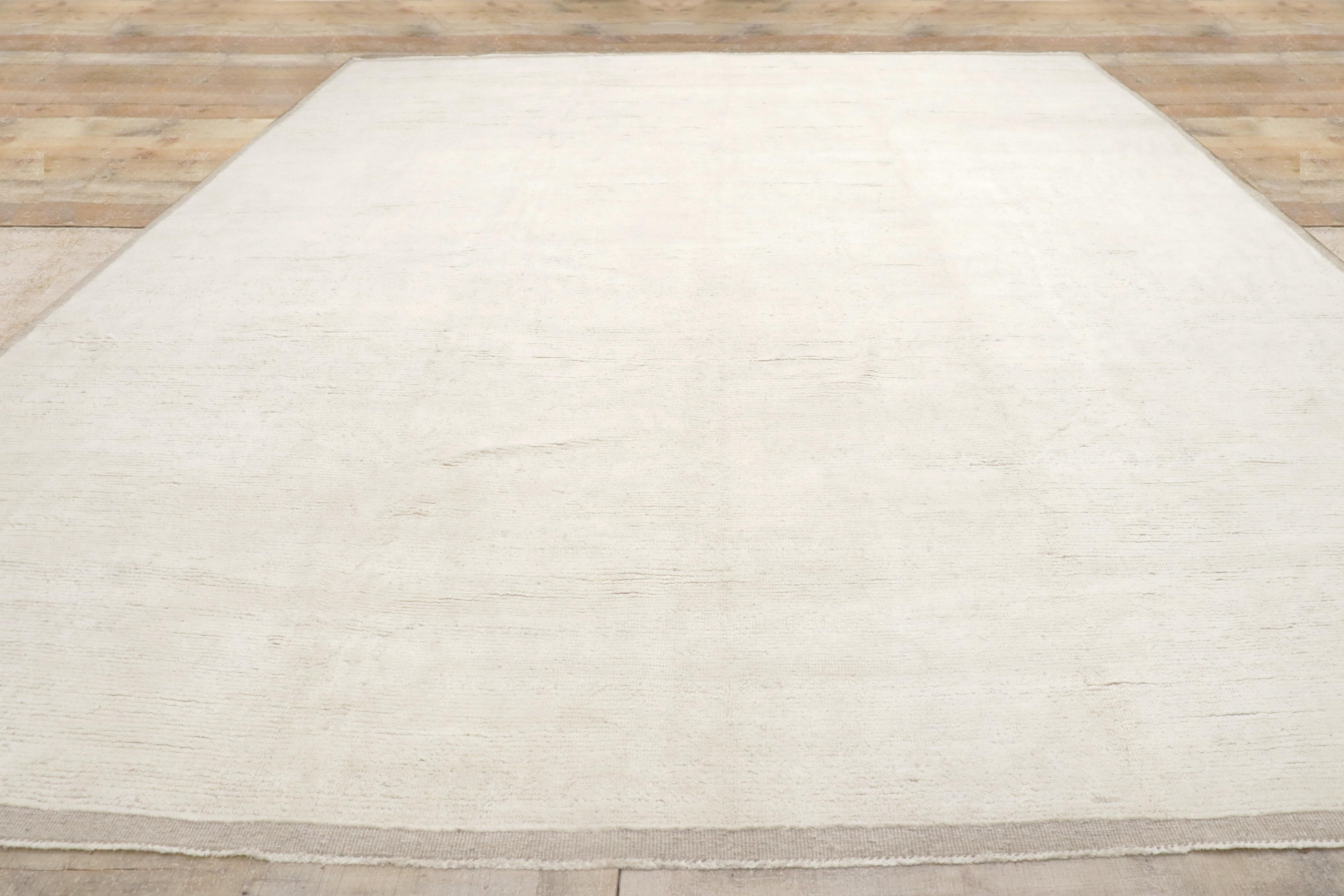 Organic Modern Moroccan Minimalist Area Rug, Japandi Meets Shibui Allure 8