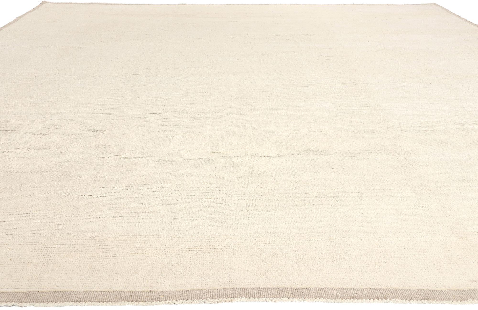 Pakistani Organic Modern Moroccan Minimalist Area Rug, Japandi Meets Shibui Allure