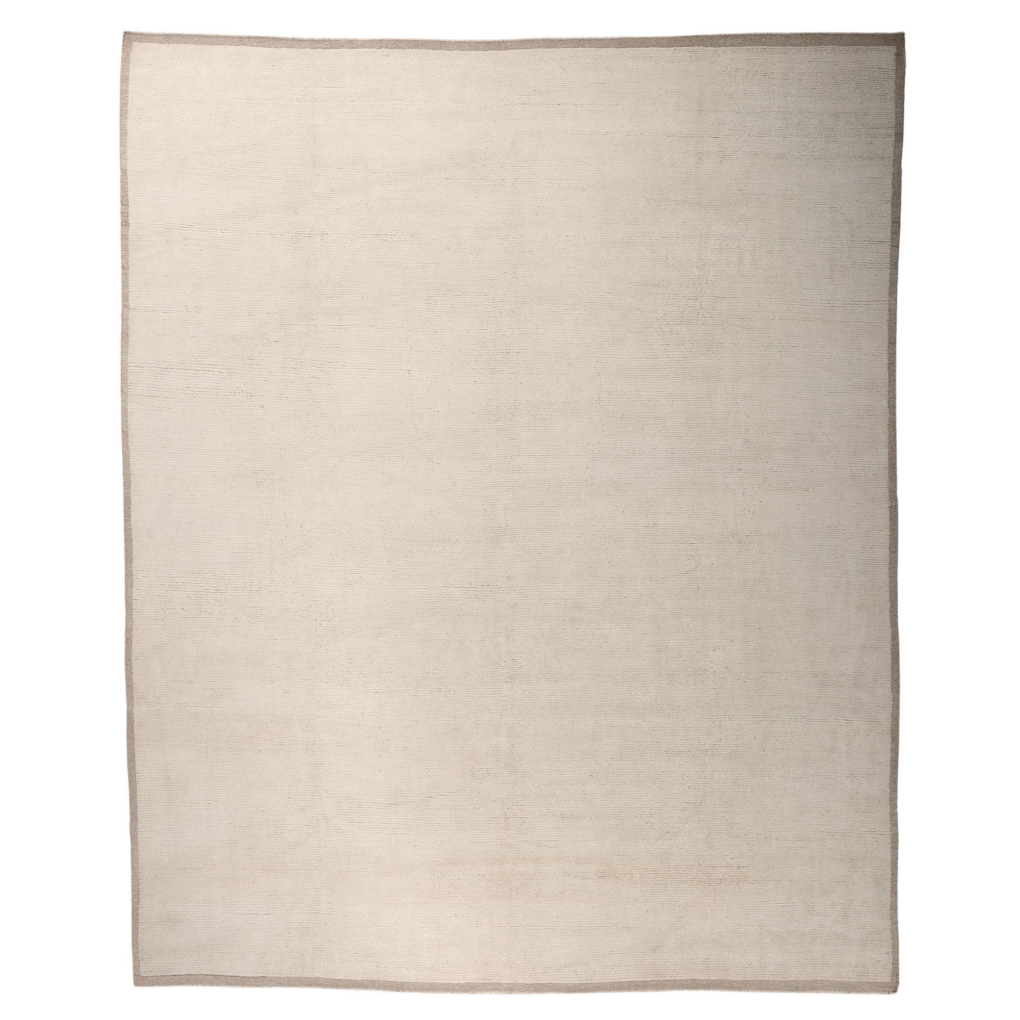 Organic Modern Moroccan Minimalist Area Rug, Japandi Meets Shibui Allure