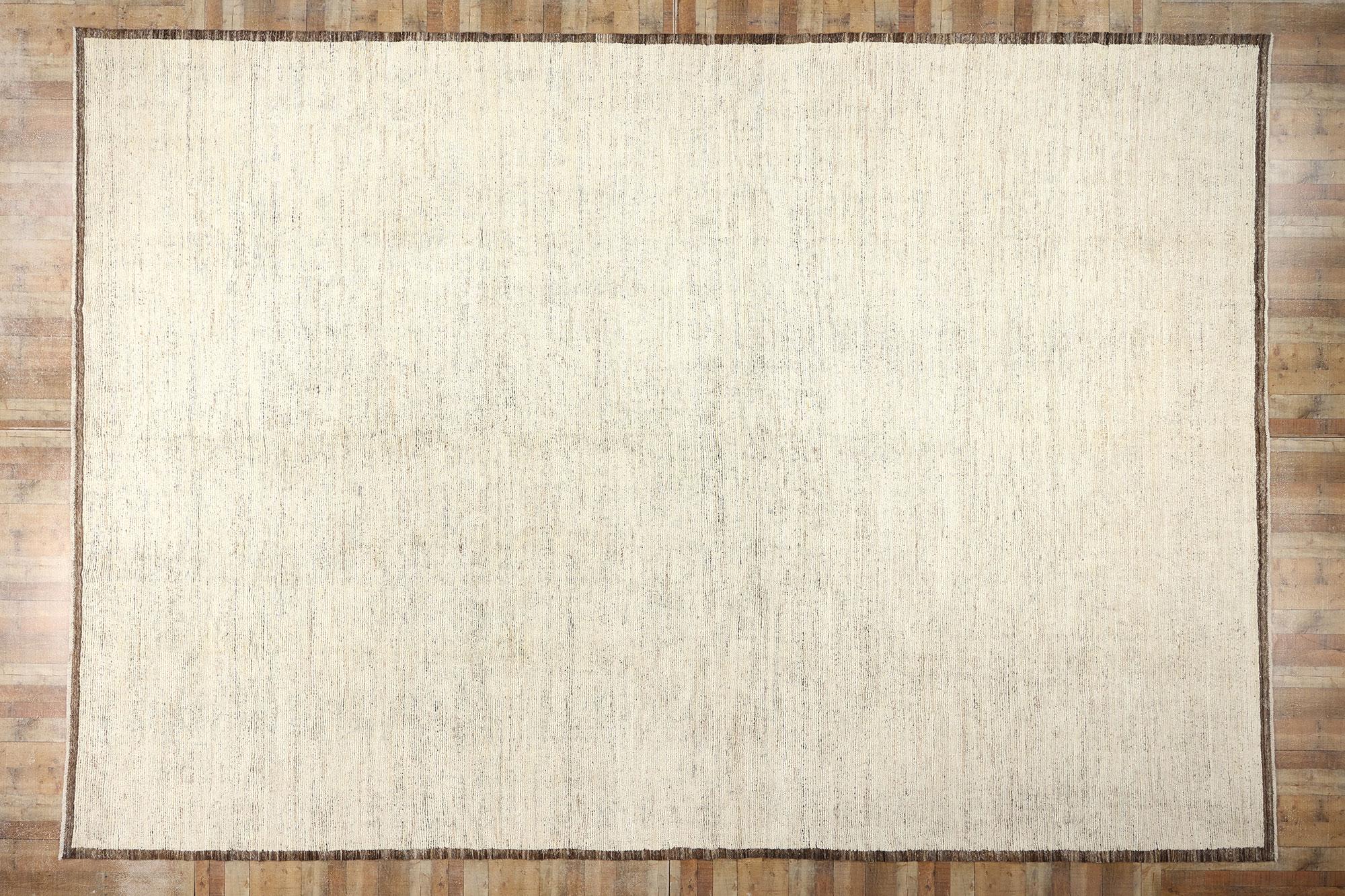 Organic Modern Moroccan Minimalist Rug, Tranquil Japandi Meets Cozy Cohesiveness For Sale 2