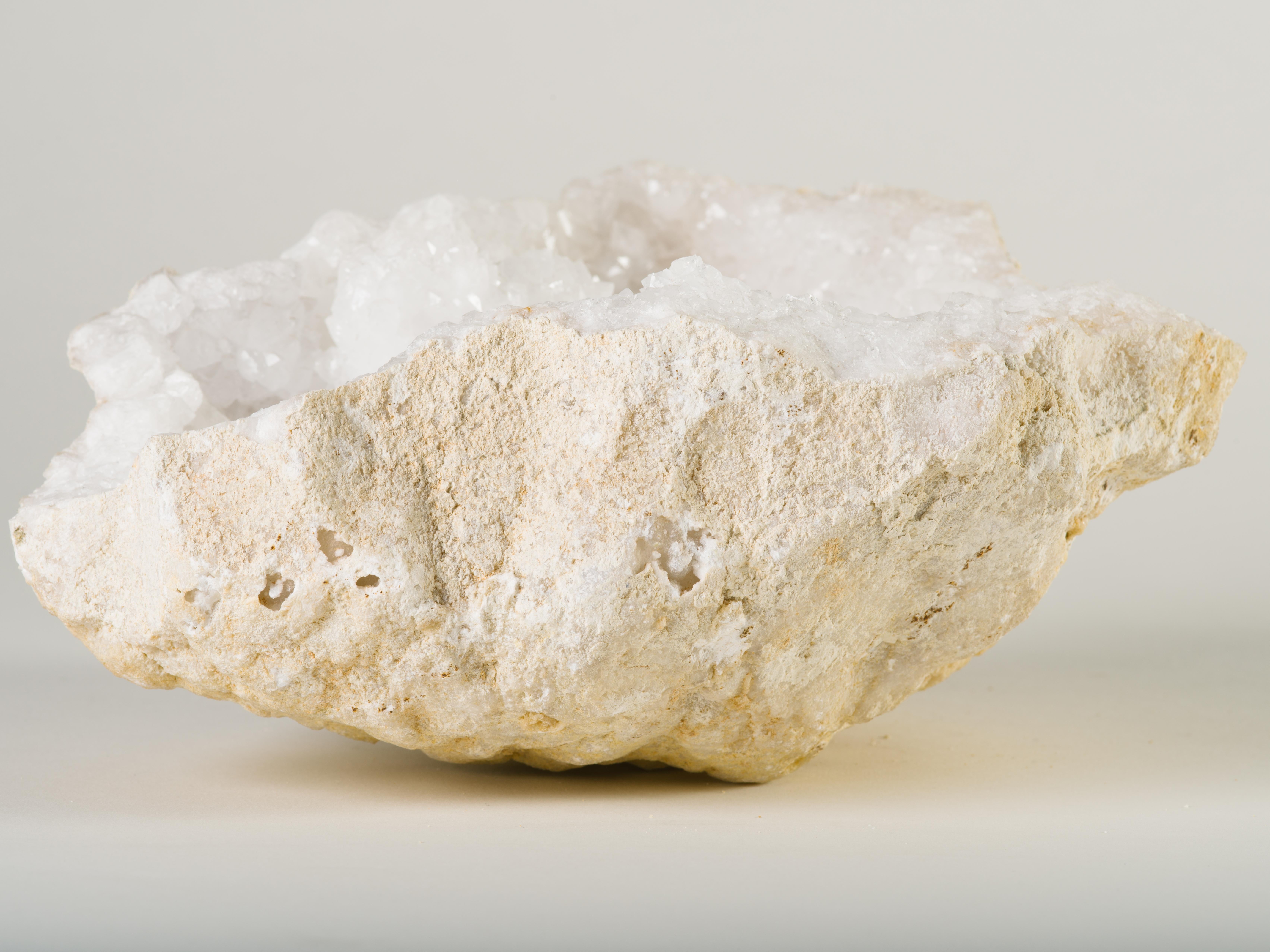 Organic Modern Moroccan Quartz Crystal Geode, Large In Excellent Condition In Fort Lauderdale, FL