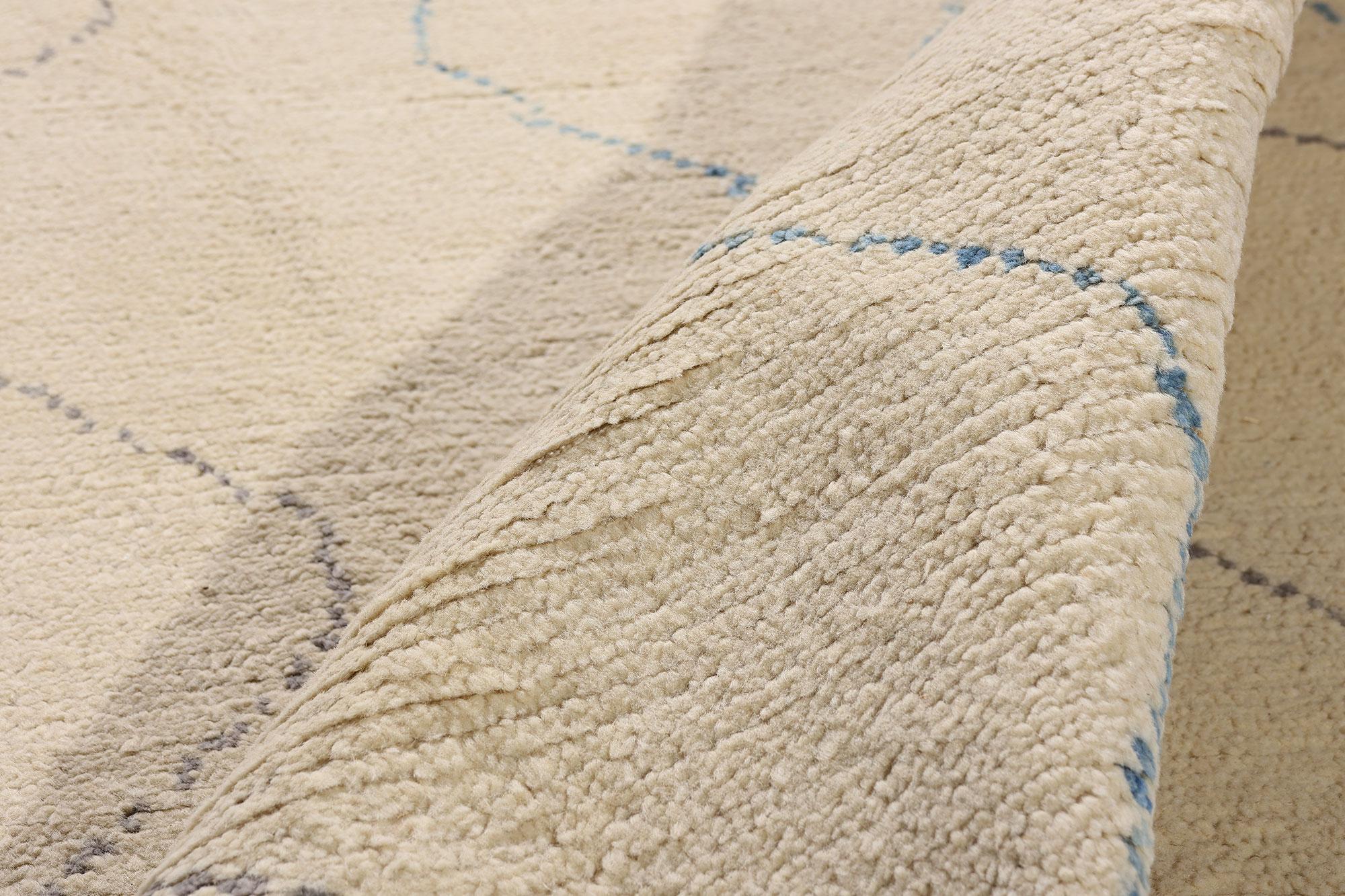 Laine Tapis marocain moderne et organique, le style Boho Chic rencontre Wabi-Sabi en vente