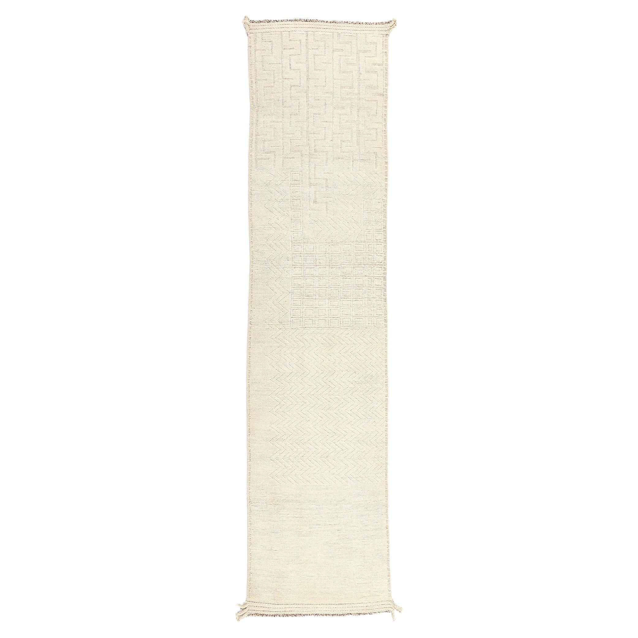 Alfombra orgánica marroquí moderna, Shibui meets boho chic