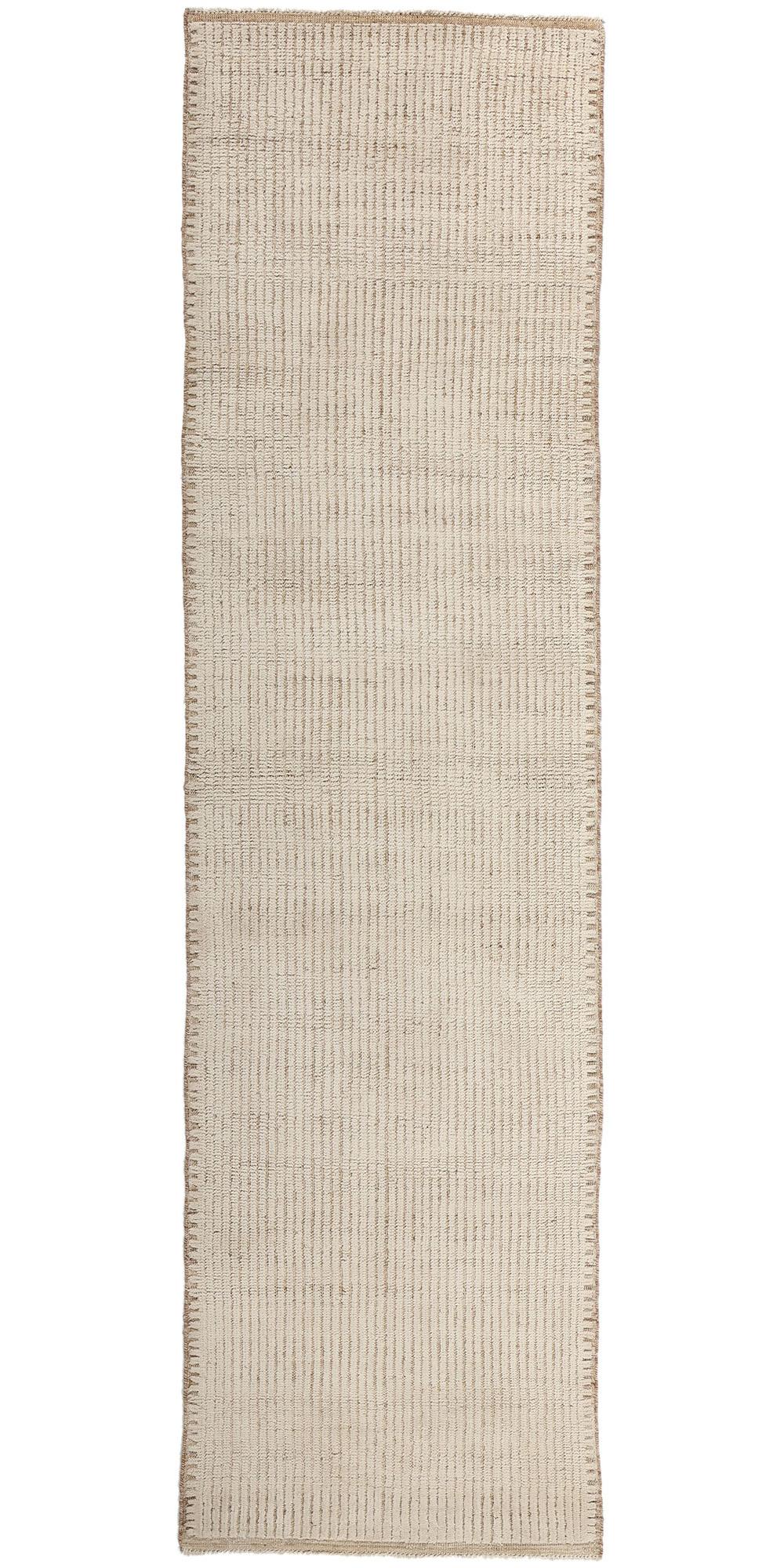 Organic Modern Moroccan Striations High-Low Rug For Sale