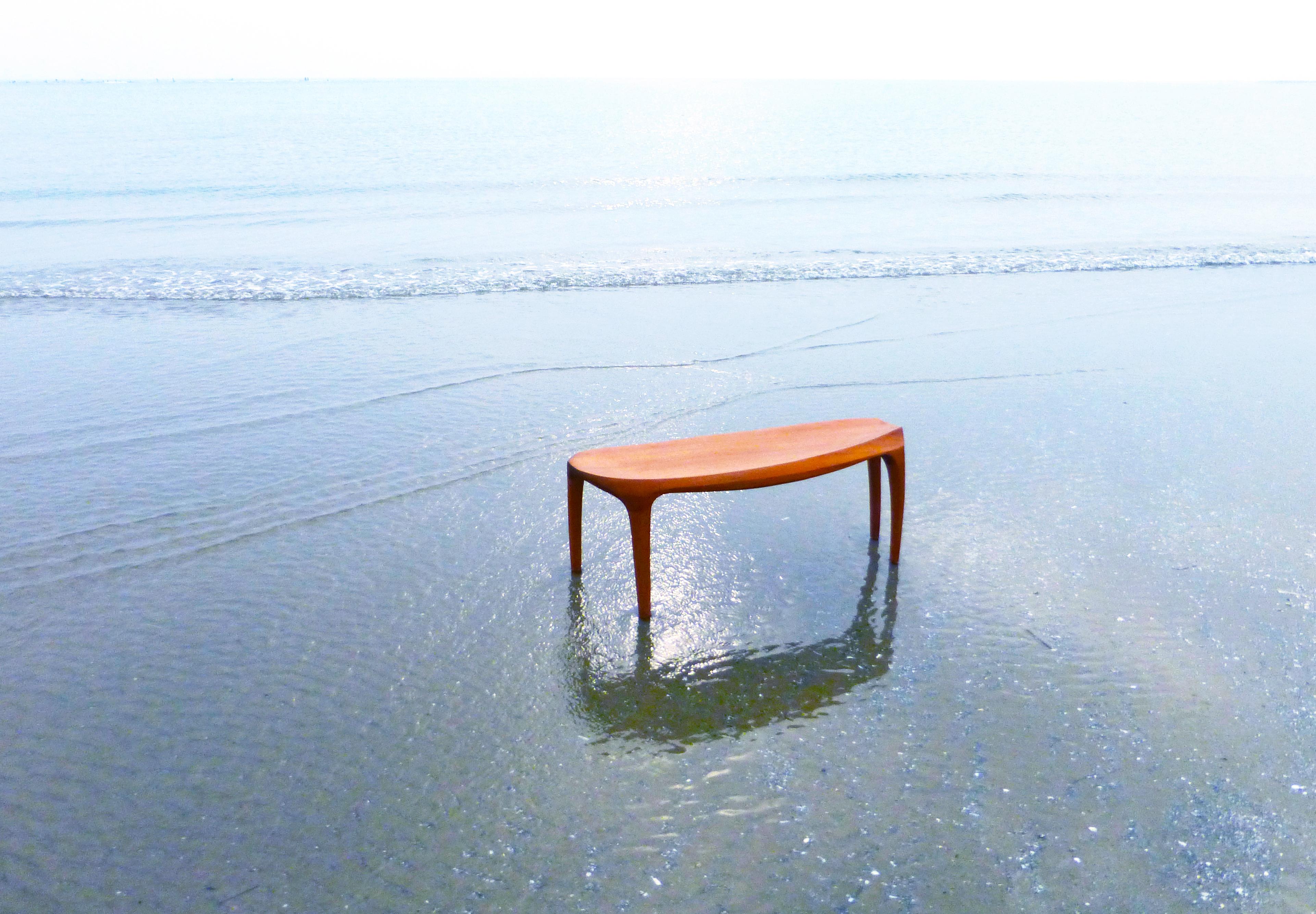 Hardwood Organic Modern 'Motion Bench' by Soo Joo For Sale