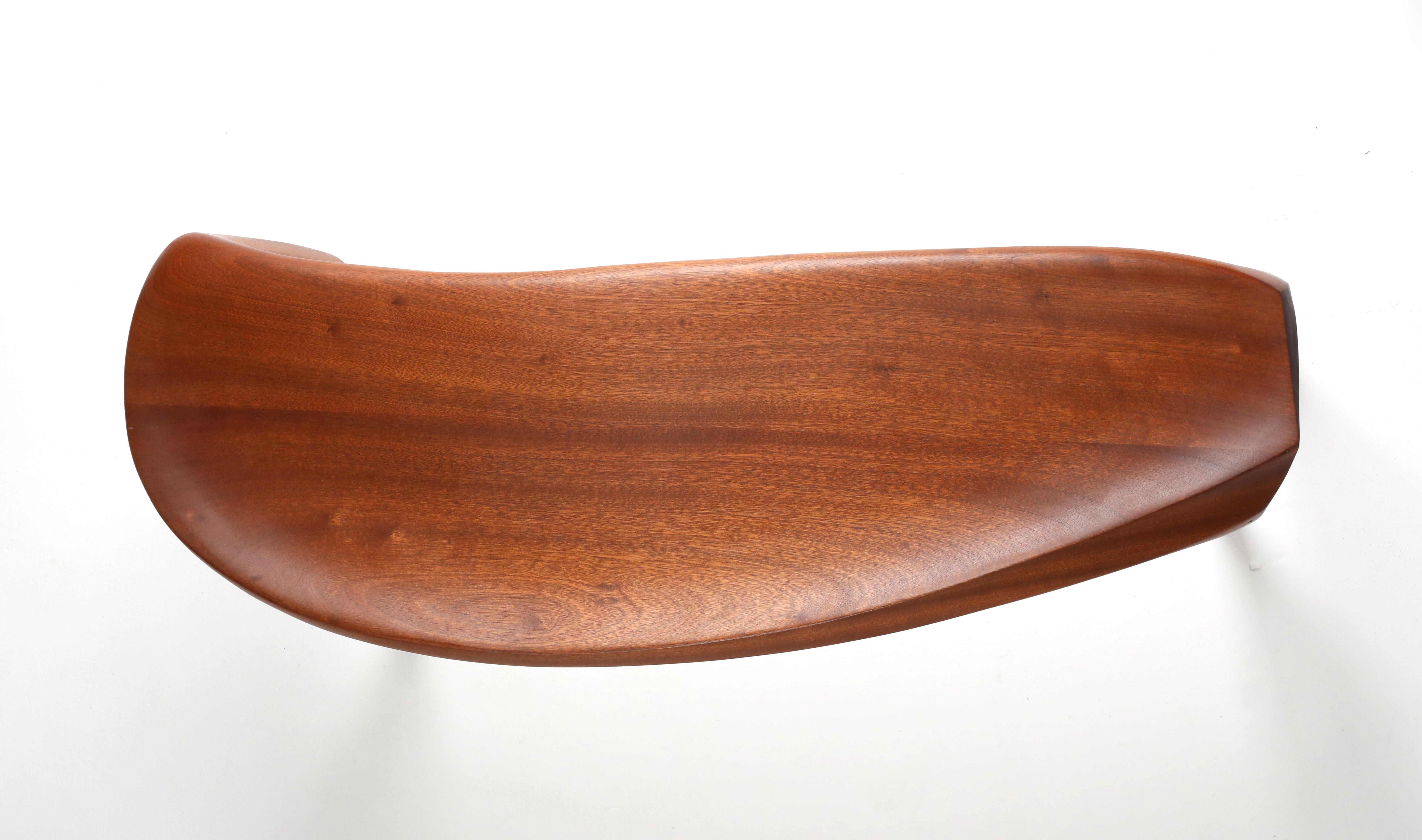 Hand-Carved Organic Modern 'Motion Bench' by Soo Joo For Sale