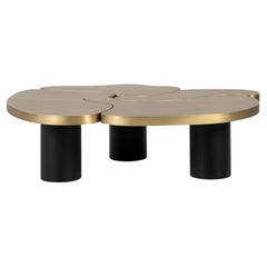 Organic Modern MyBrain Coffee Table, Brass, Ebony, Handmade by Greenapple