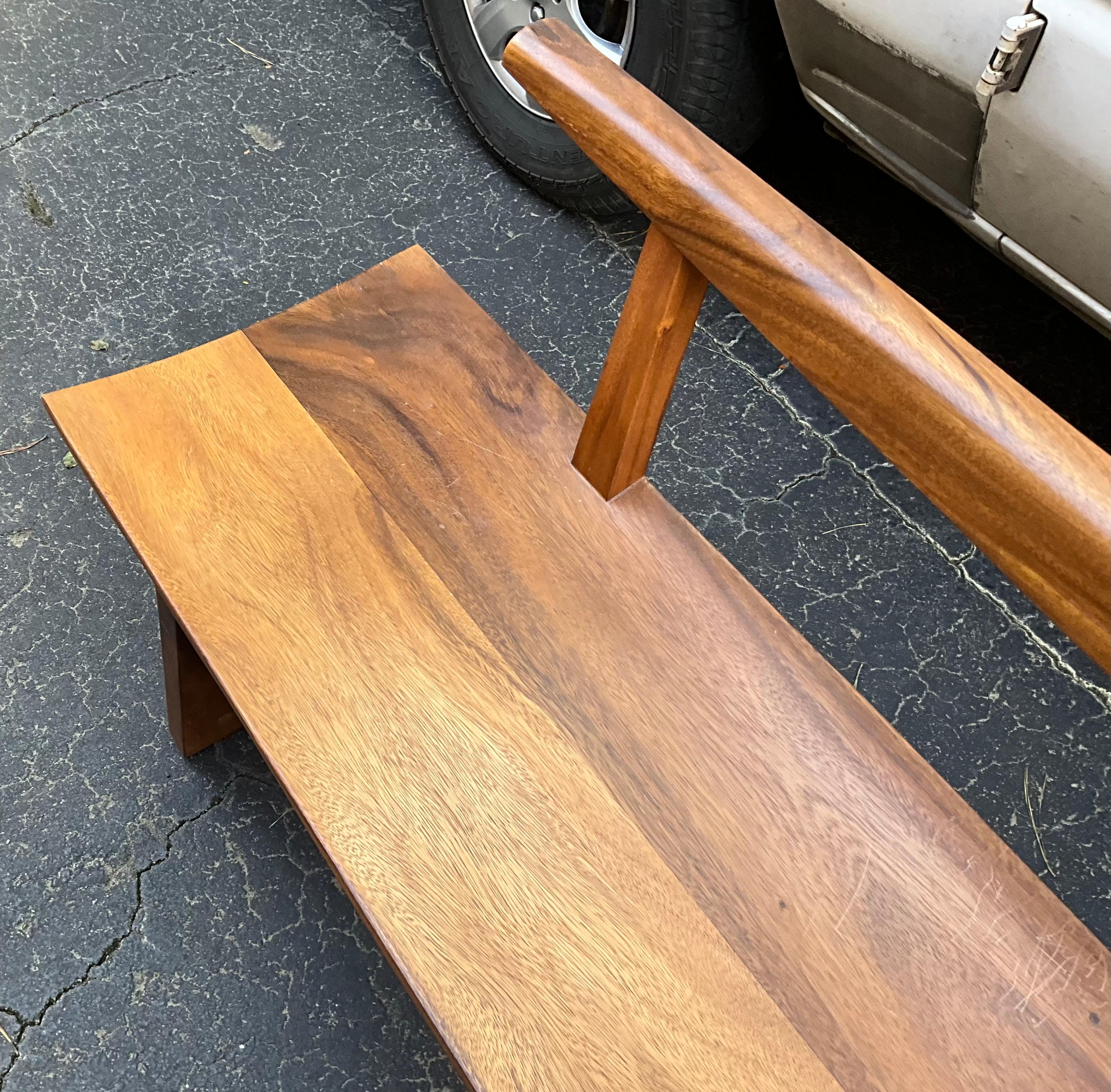 Unknown Organic Modern Nakashima Style Teak Wood Bench, Two Available