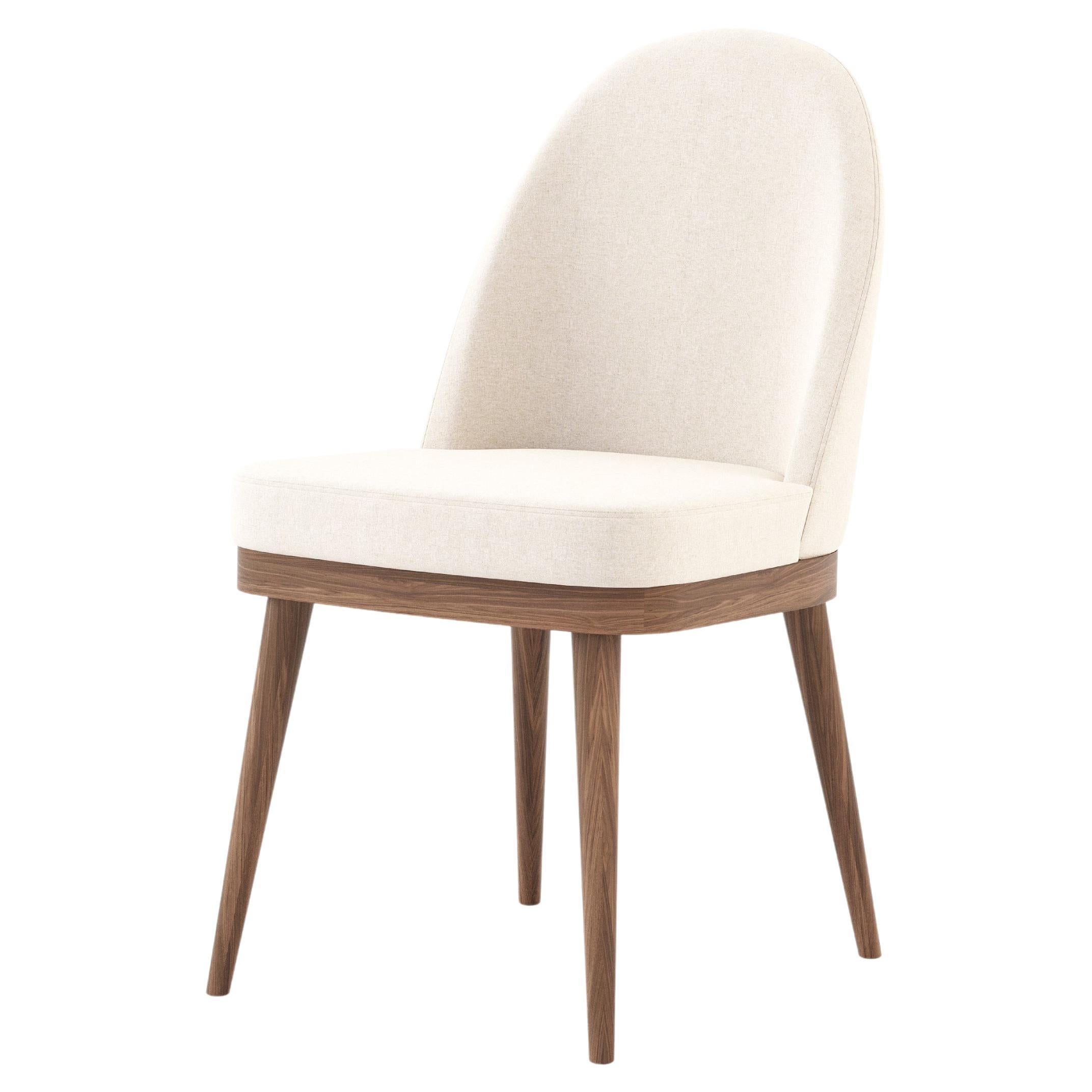 Sedia organica moderna Natur realizzata in noce e tessuto da Stylish Club