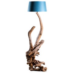 Organic Modern Natural Driftwood Floor Lamp Custom Shade