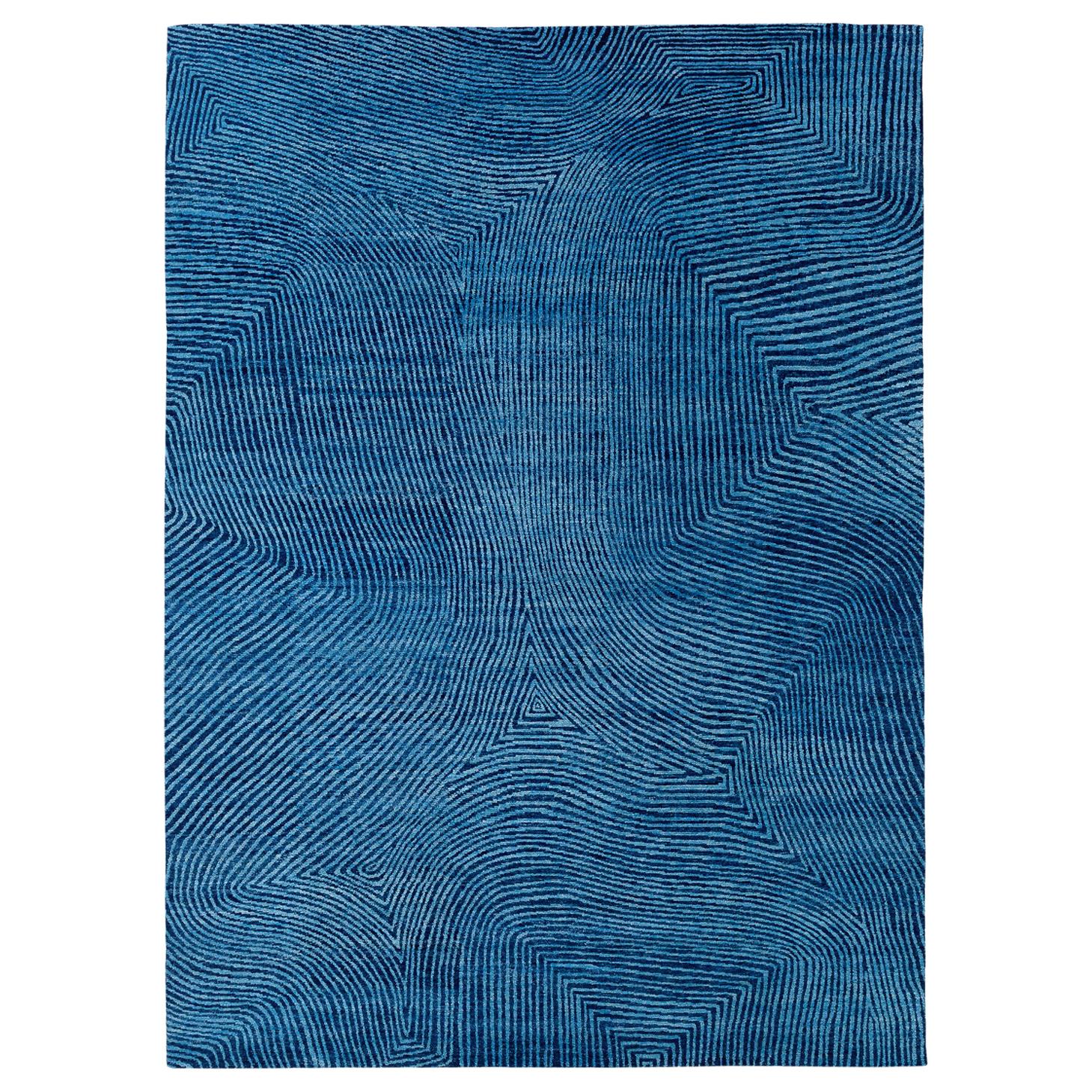 Organic Modern Natural Indigo Wool Area Rug