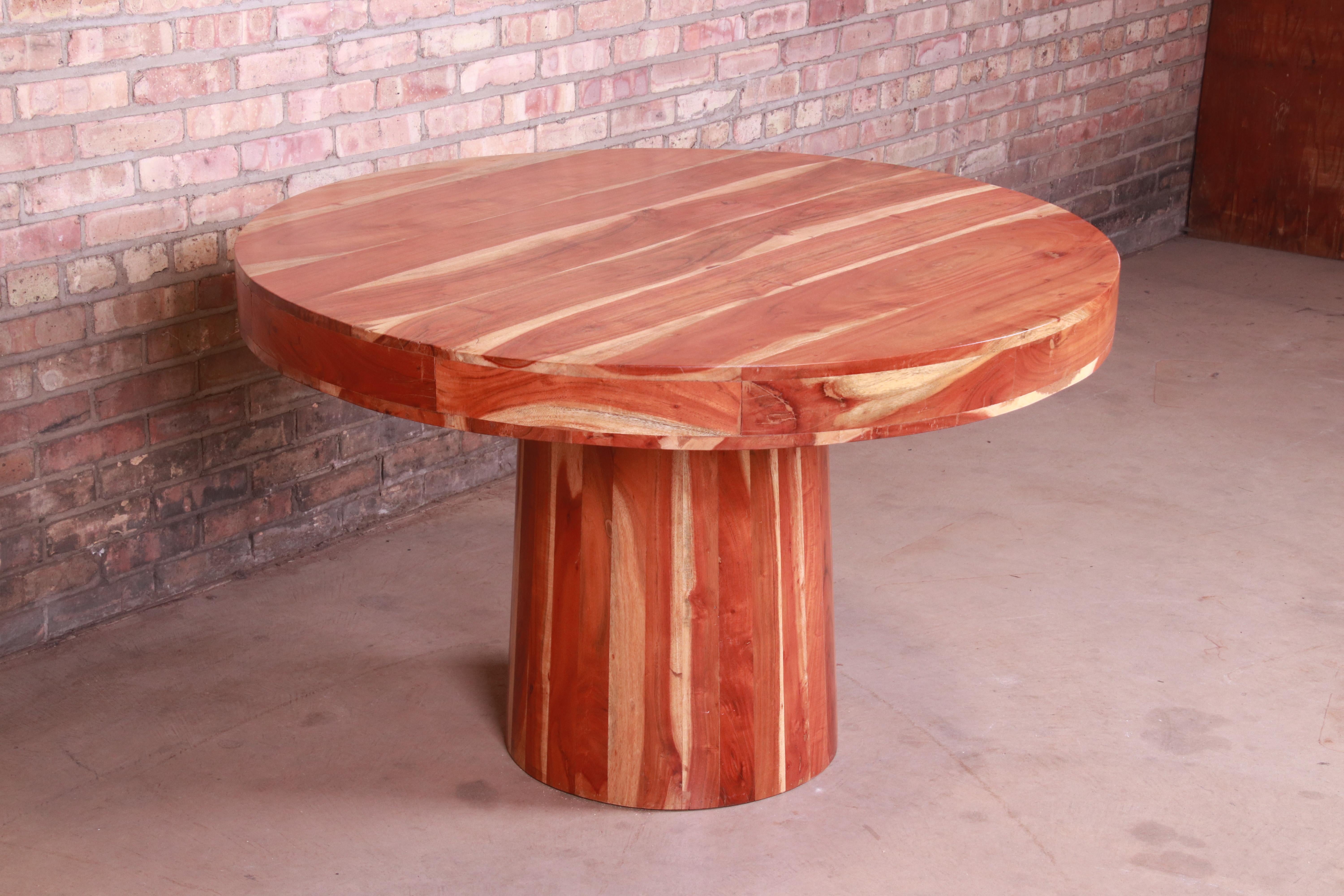 Organic Modern Natural Redwood Round Pedestal Dining Table 3