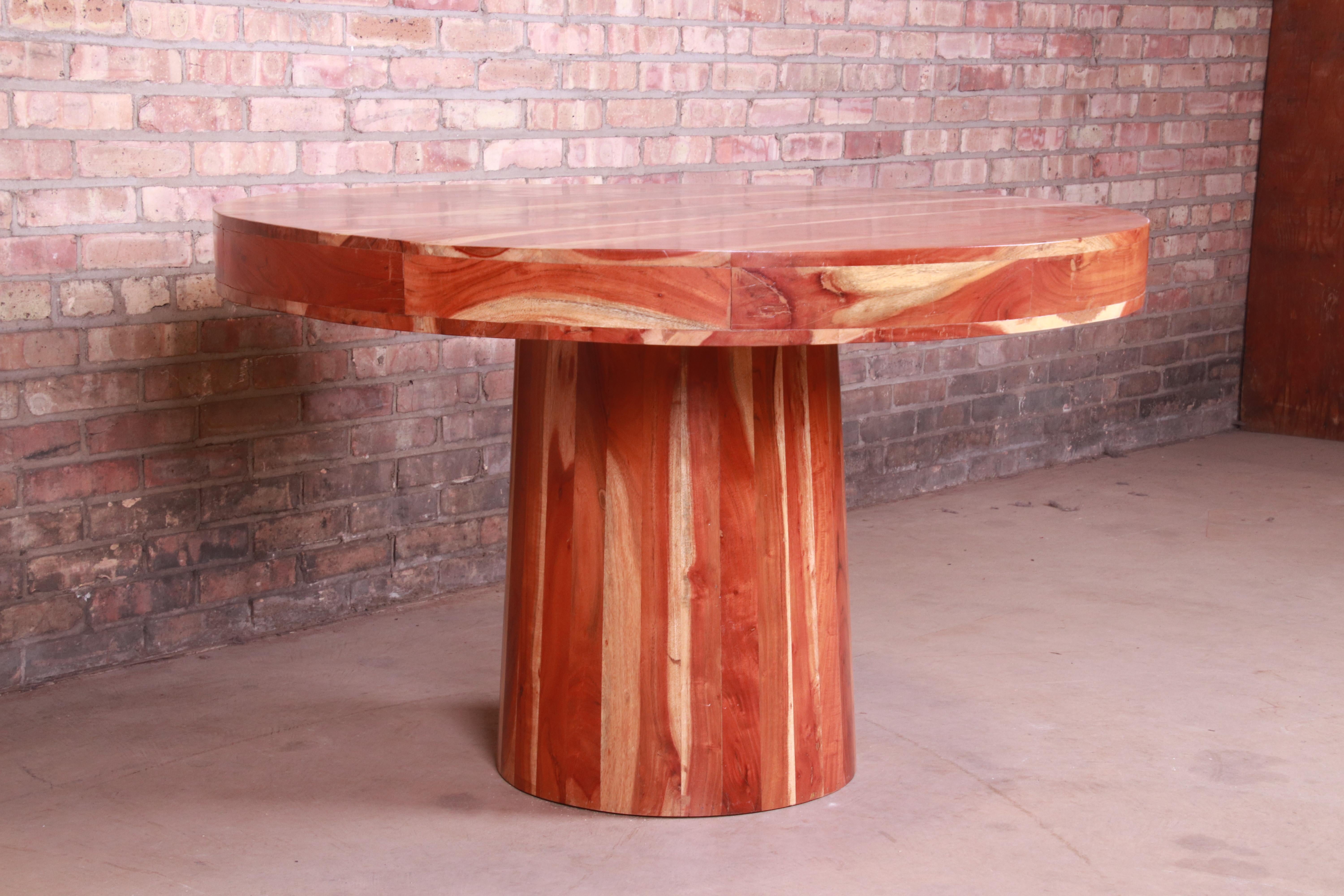 Organic Modern Natural Redwood Round Pedestal Dining Table 4