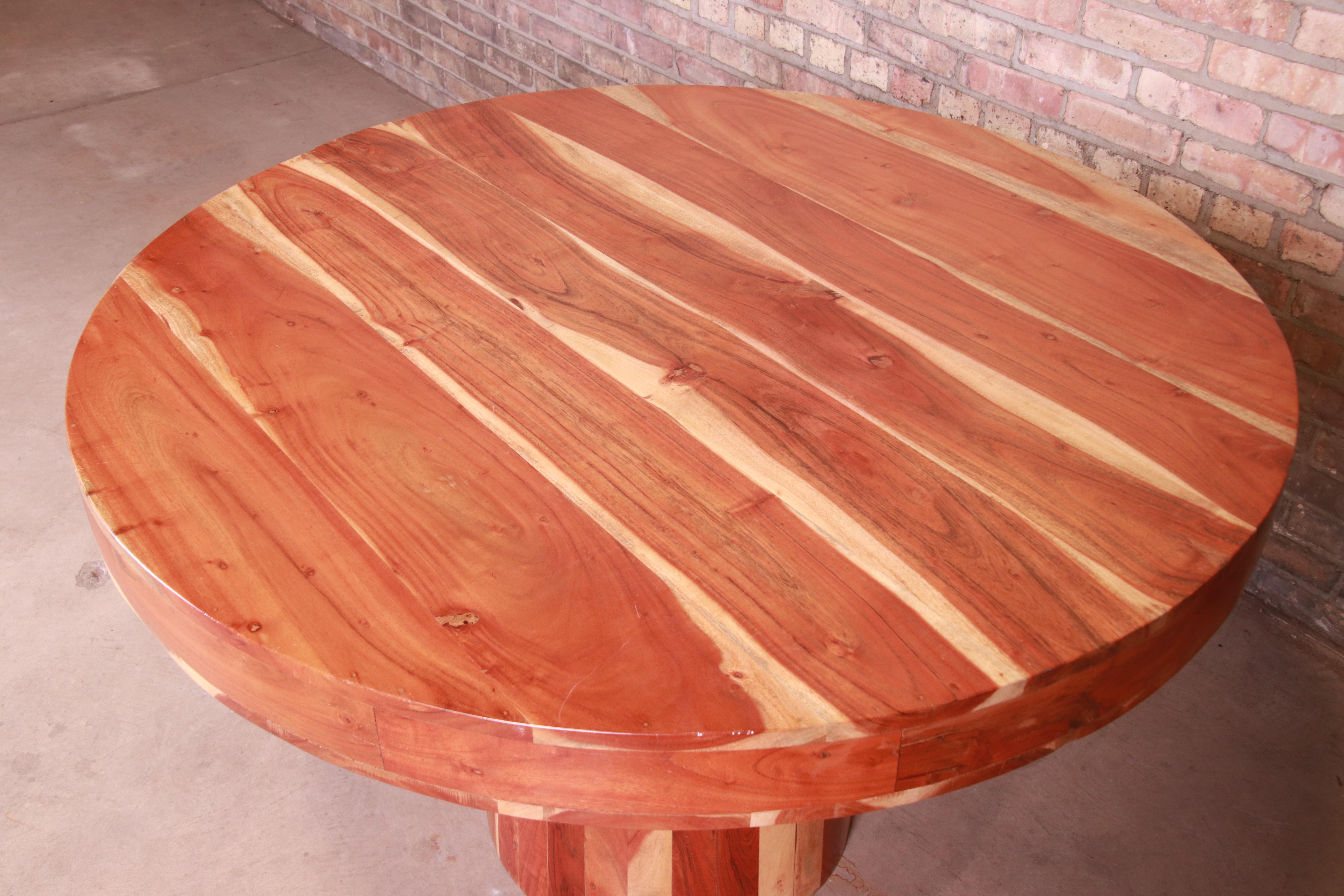 Organic Modern Natural Redwood Round Pedestal Dining Table 5