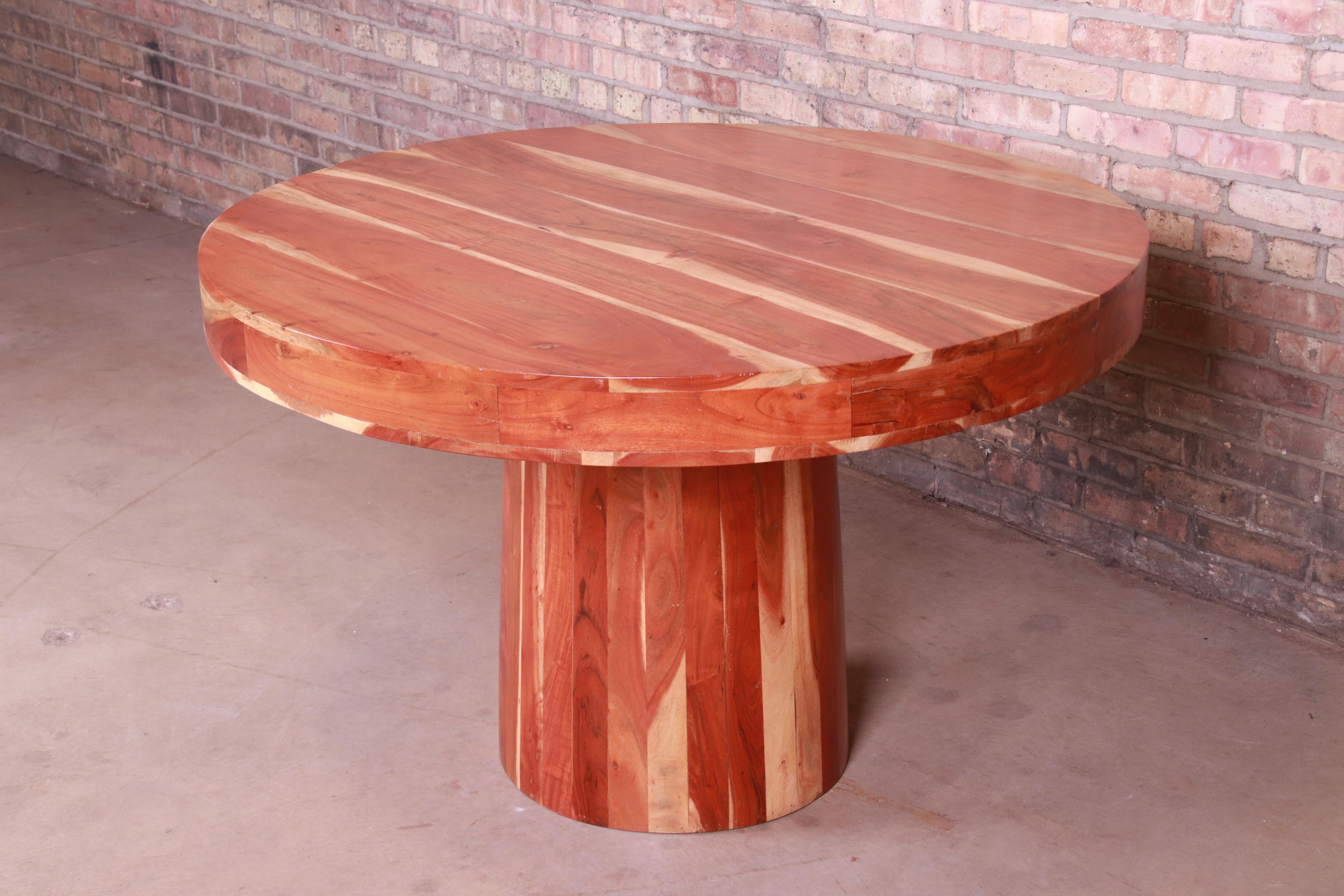 Organic Modern Natural Redwood Round Pedestal Dining Table 1