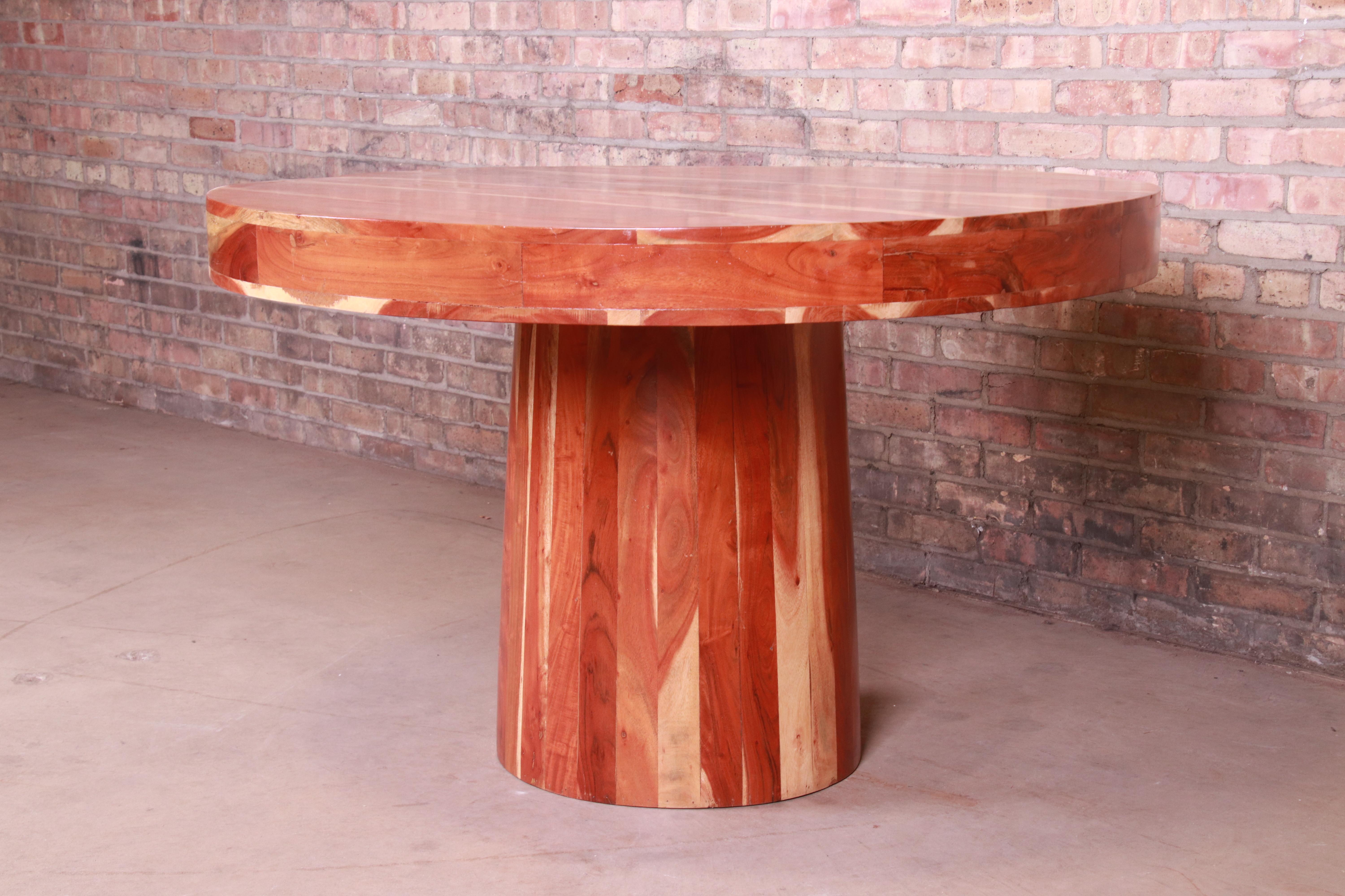 Organic Modern Natural Redwood Round Pedestal Dining Table 2