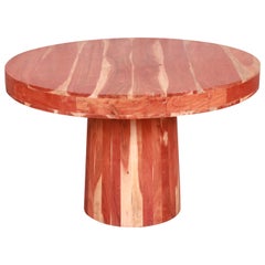 Organic Modern Natural Redwood Round Pedestal Dining Table