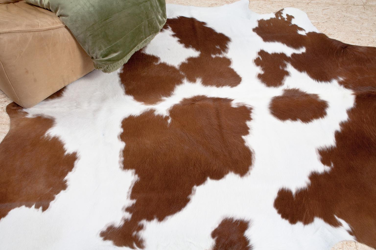 Contemporary Organic Modern Natural White and Brown Cowhide or Rug, Dutch Cattle, 2018