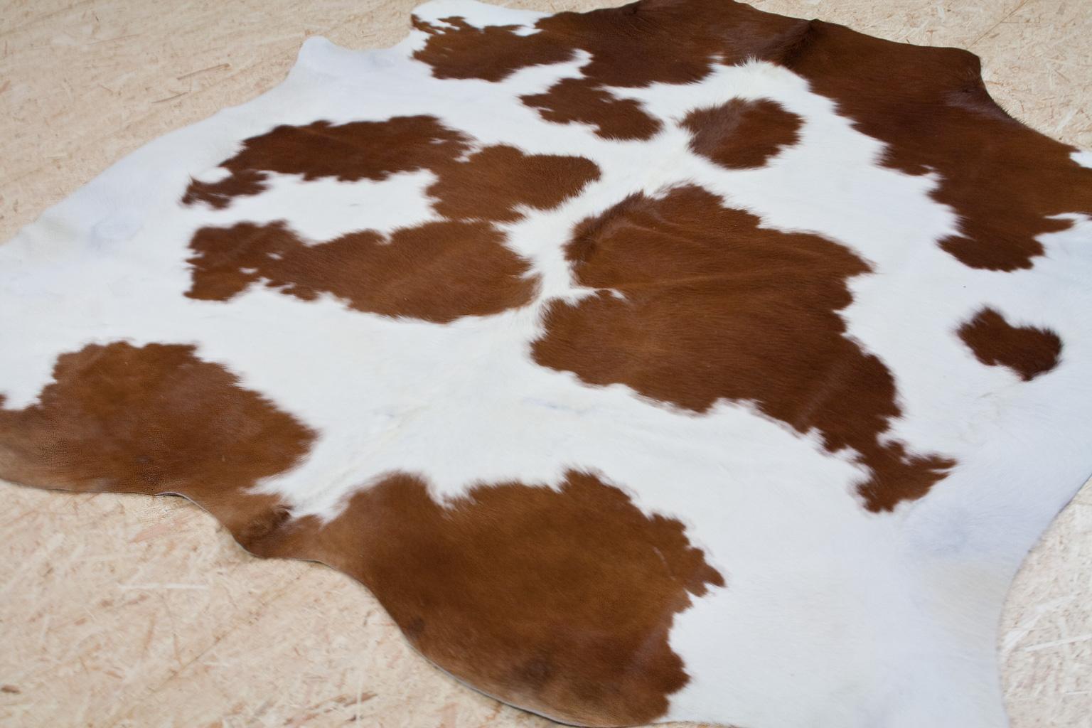 Organic Modern Natural White and Brown Cowhide or Rug, Dutch Cattle, 2018 1