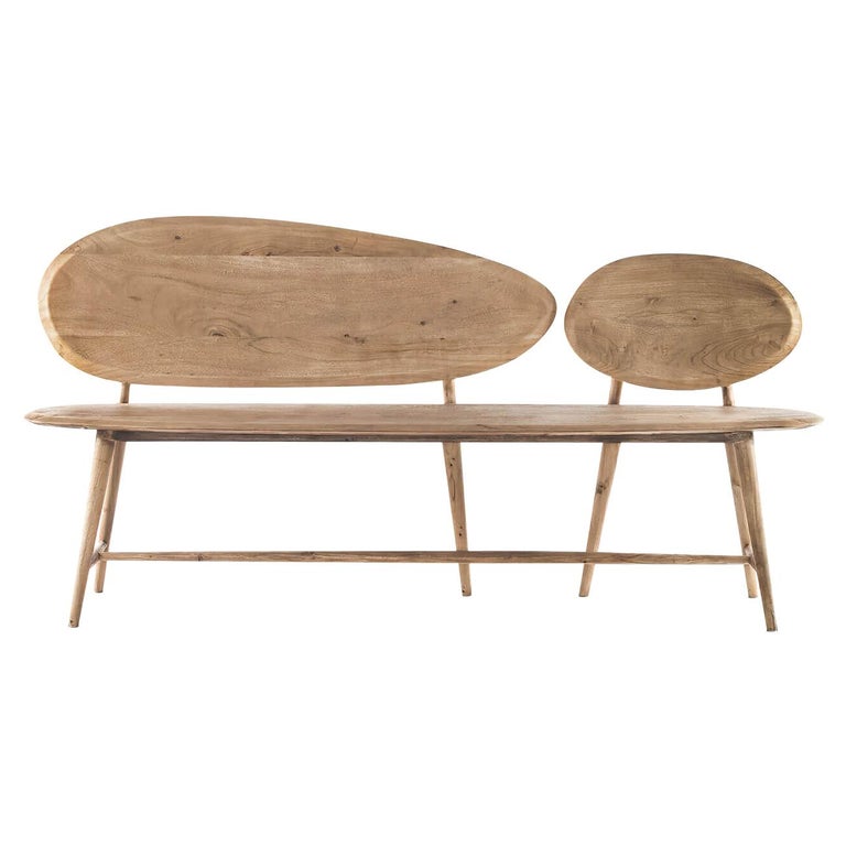 Organic Modern Natural Wood Bench For Sale at 1stDibs