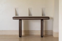 Organic Modern Oak and Concrete Console Table – Medianoche