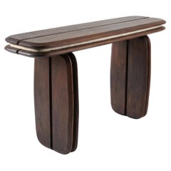 Organic Modern Oak and Concrete Console Table – Medianoche