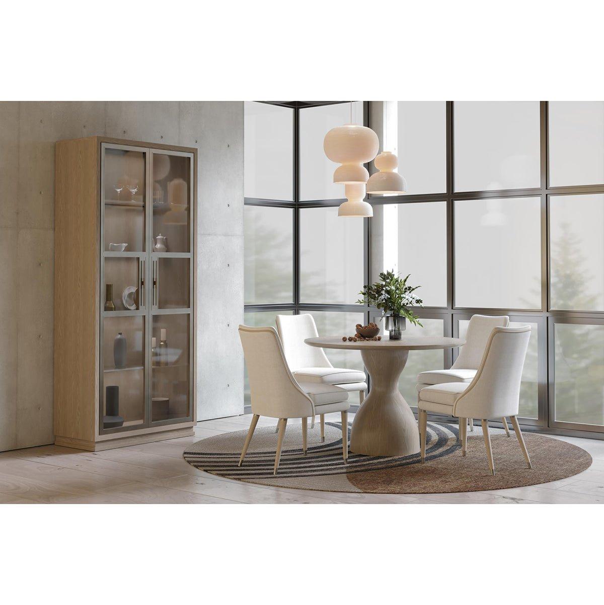 Organic Modern Oak Pedestal Dining Table For Sale 4