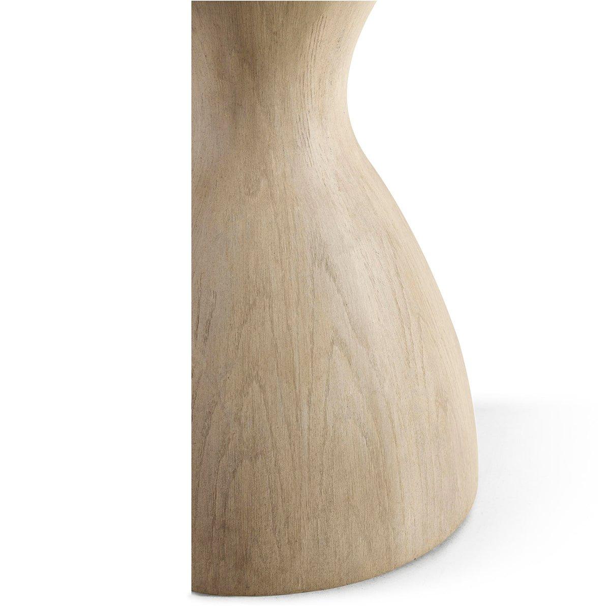 Contemporary Organic Modern Oak Pedestal Dining Table For Sale