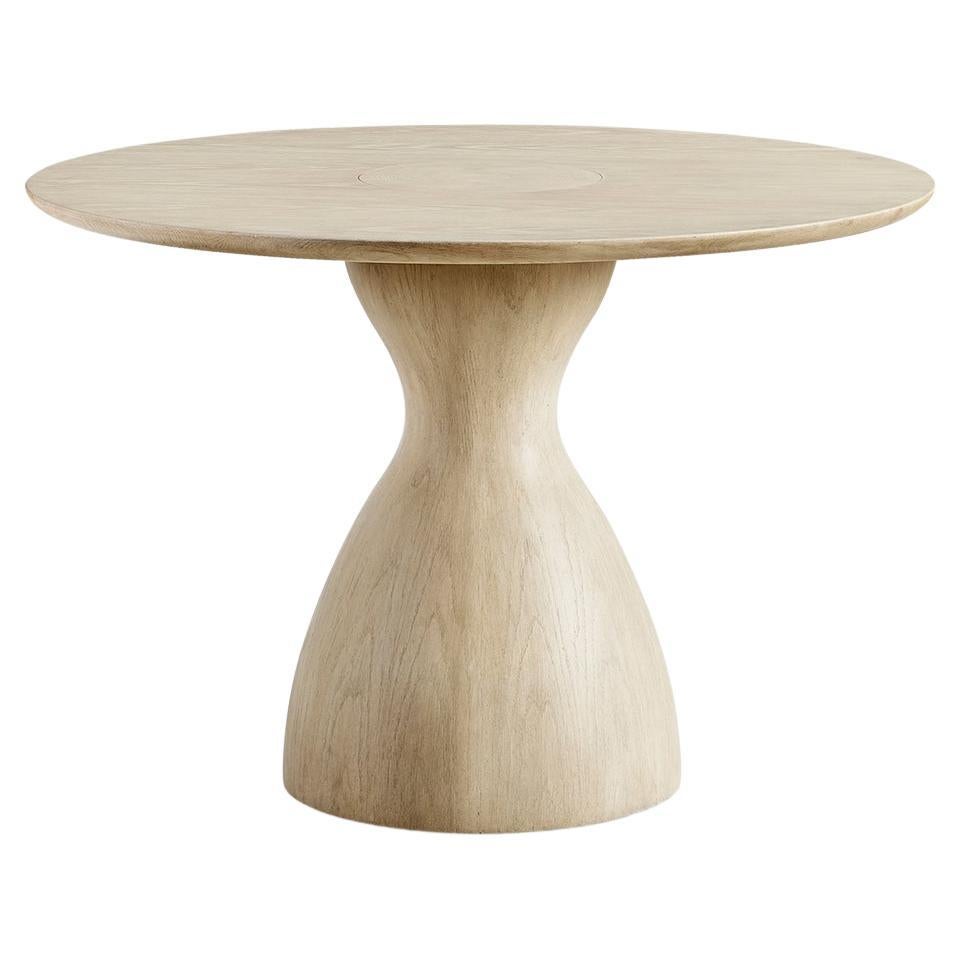 Organic Modern Oak Pedestal Dining Table