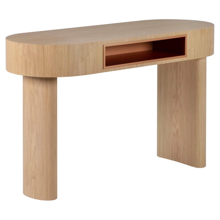 Scrivania organica moderna Oga in rovere americano grezzo fatta a