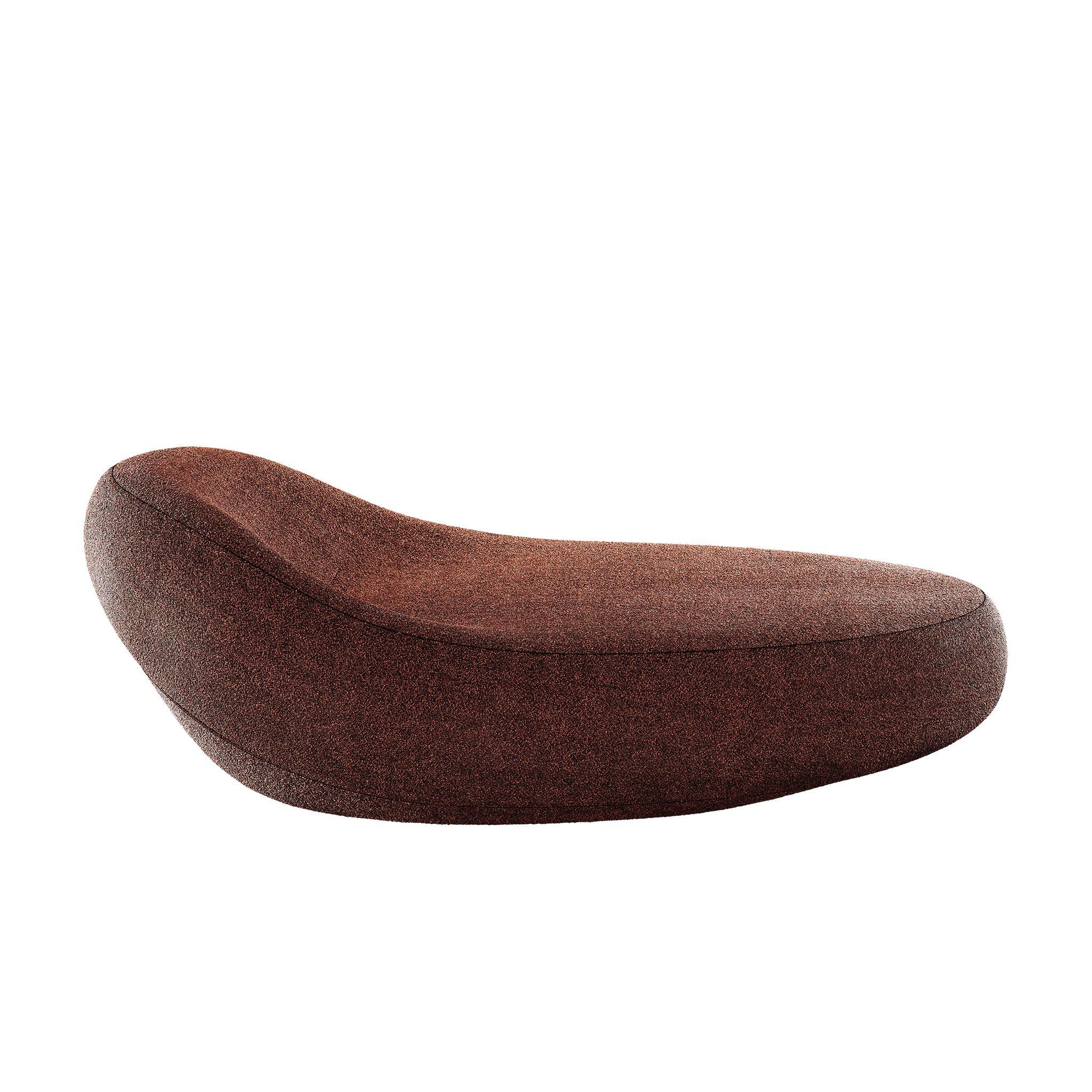 Portuguese Organic Modern Orange Suede Daybed Upholstered Chaise Longue Retro Inspo For Sale