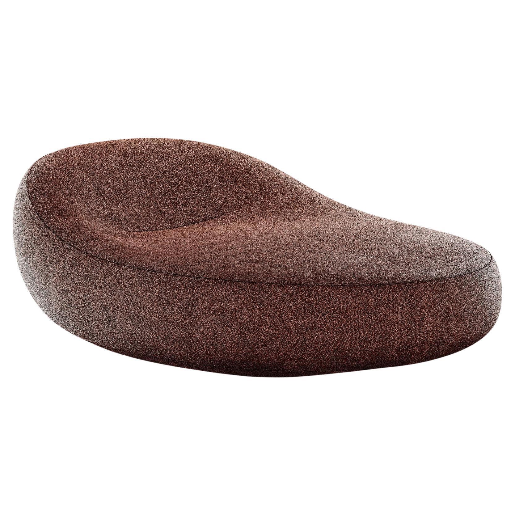 Organic Modern Orange Suede Daybed Upholstered Chaise Longue Retro Inspo