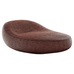 Organic Modern Orange Suede Daybed Upholstered Chaise Longue Retro Inspo