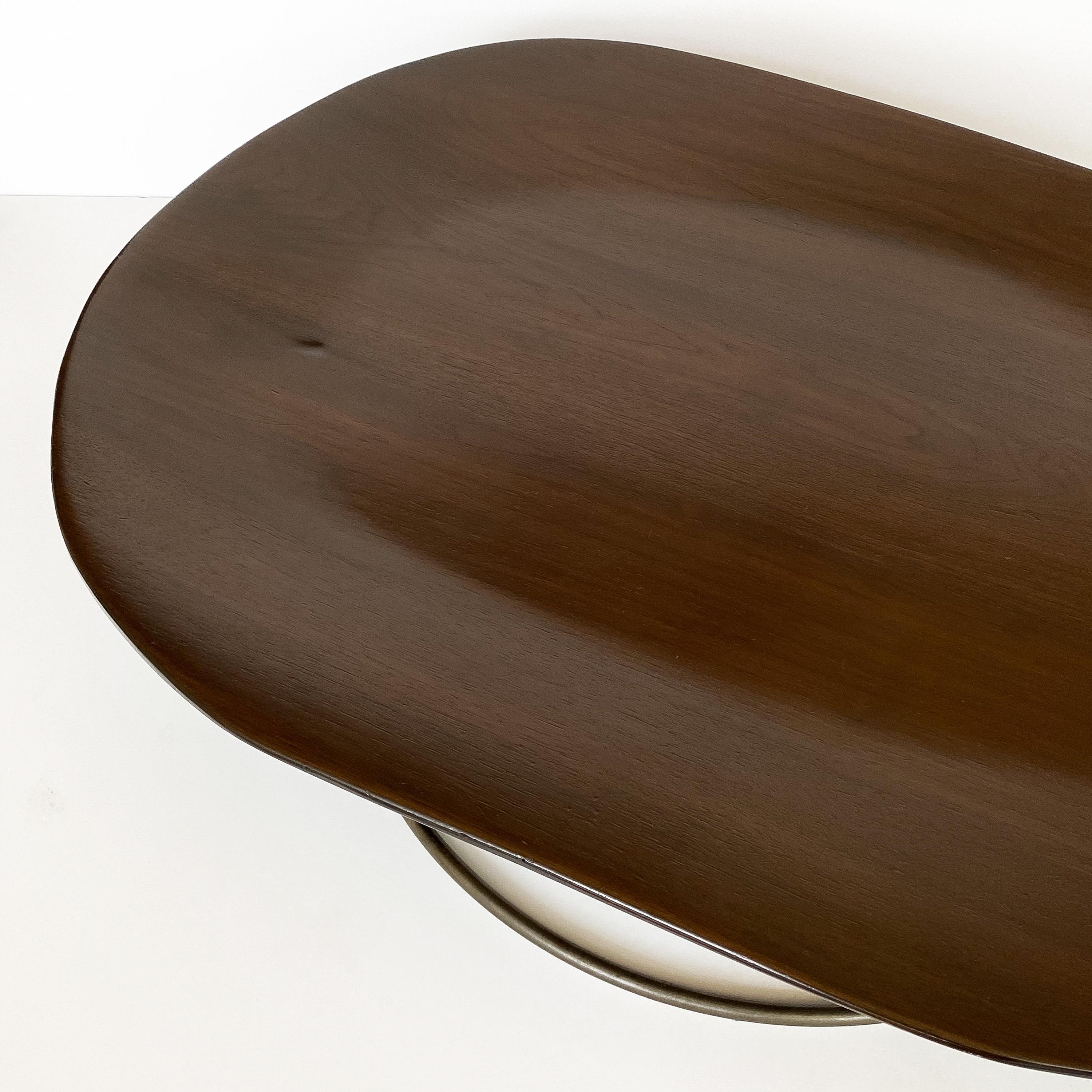 Hand-Carved Organic Modern Pebble Shaped Walnut Coffee Table