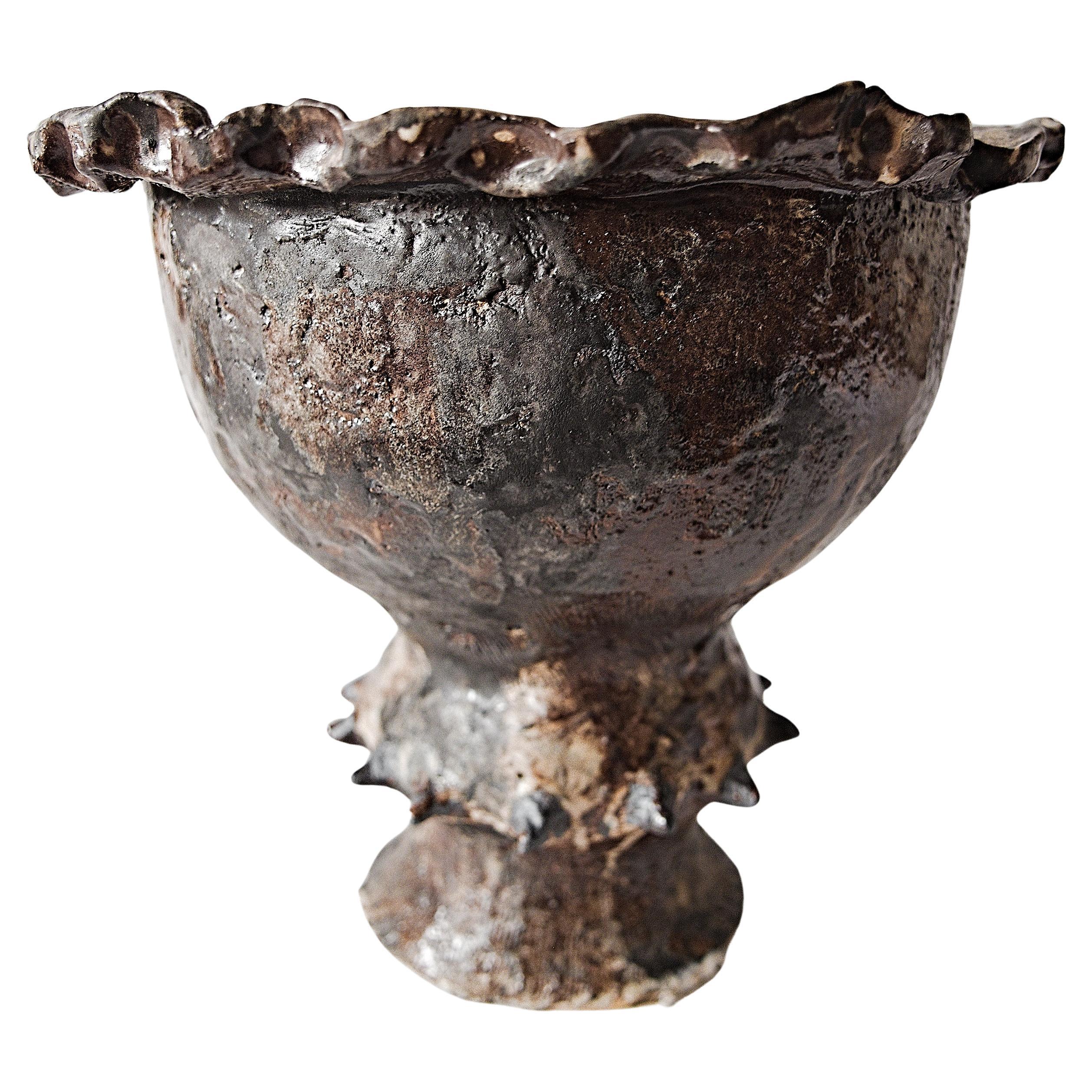 Organic Modern Pedastal Bowl I by April Johnston, Hand-Crafted Stoneware, USA