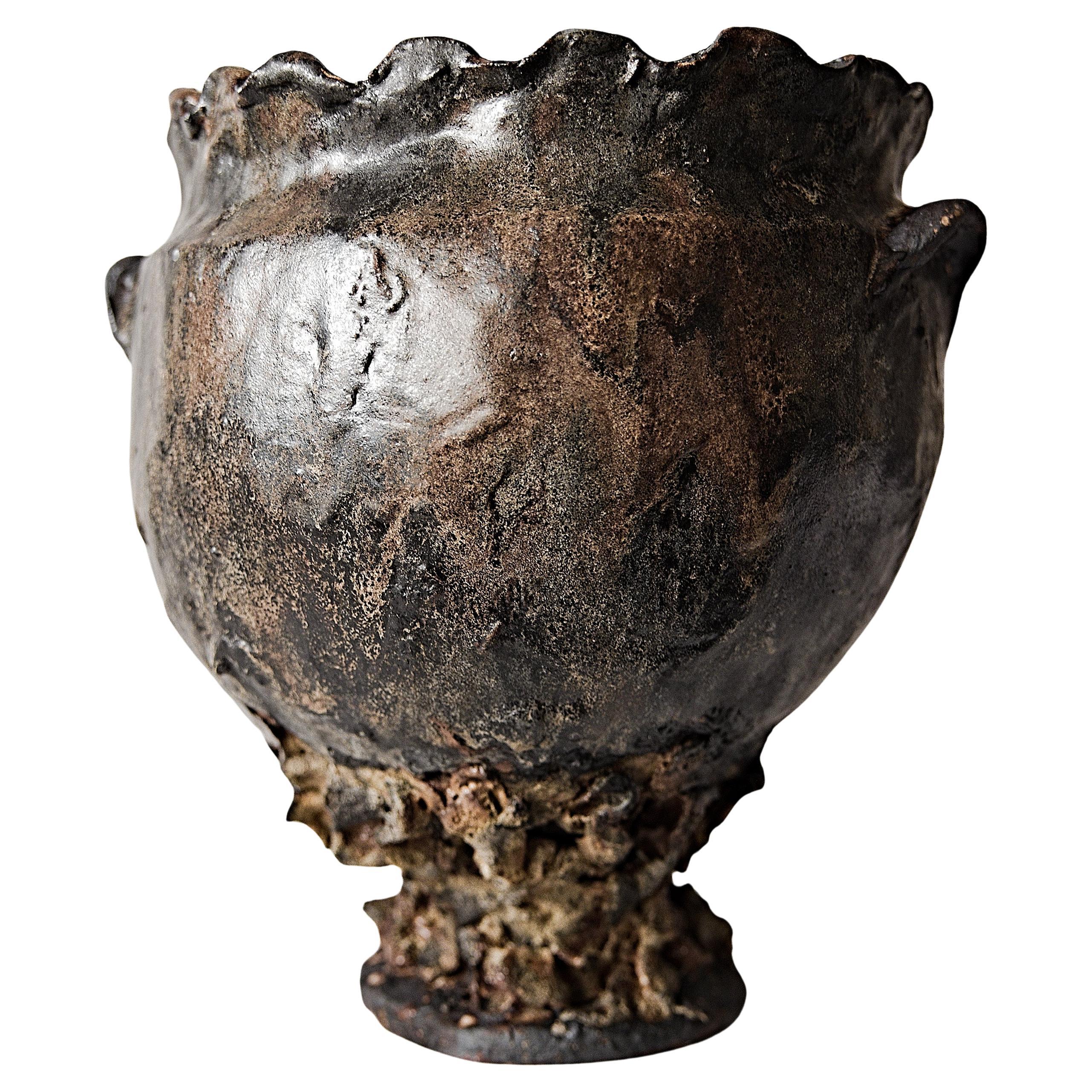 Organic Modern Pedastal Bowl II by April Johnston, Hand-Crafted Stoneware, USA