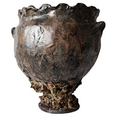 Organic Modern Pedastal Bowl II by April Johnston, Hand-Crafted Stoneware, USA