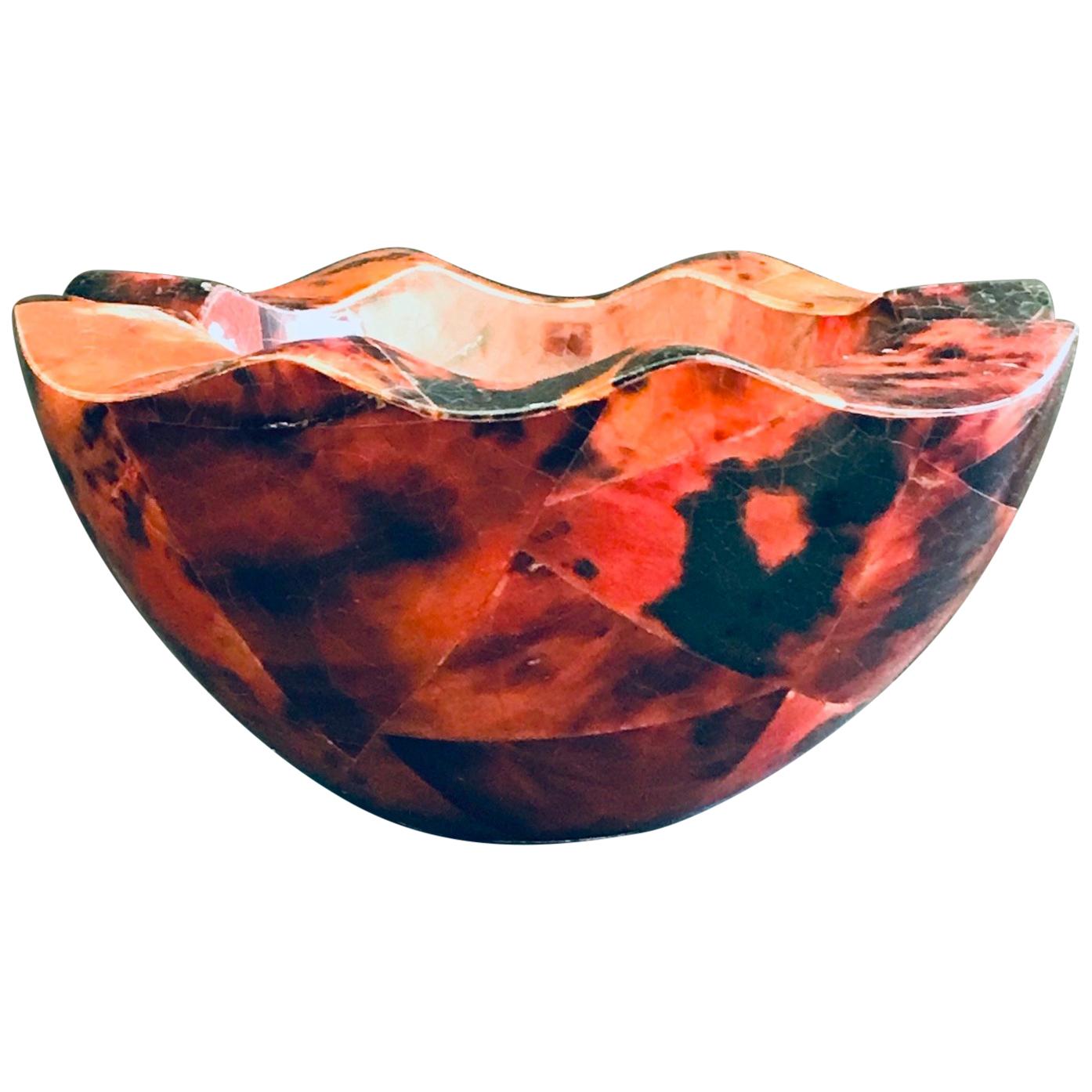 Organic Modern Pen-Shell Bowl with Mosaic Inlays by R&Y Augousti