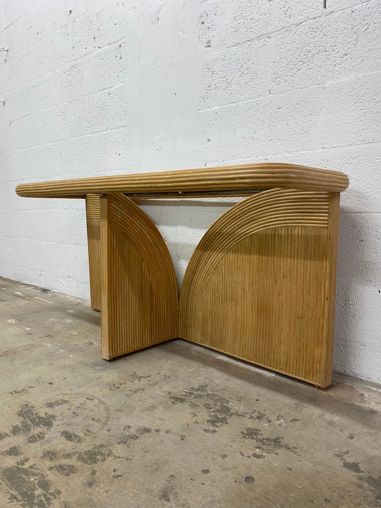 Organic Modern Pencil Reed and Glass Console Table, 1980s For Sale at ...