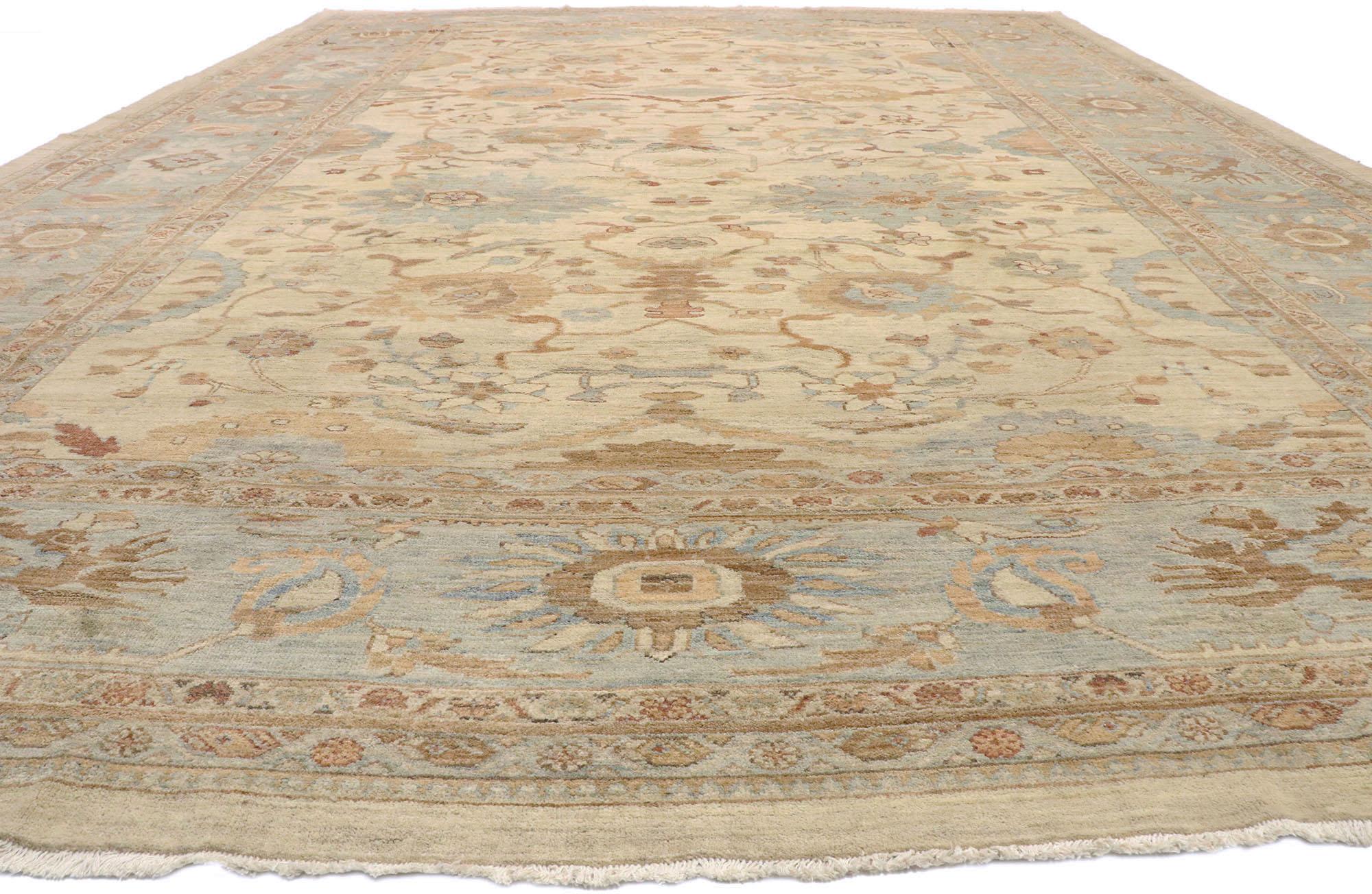 Hand-Knotted Organic Modern Persian Sultanabad Rug, 13'04 x 19'00 For Sale