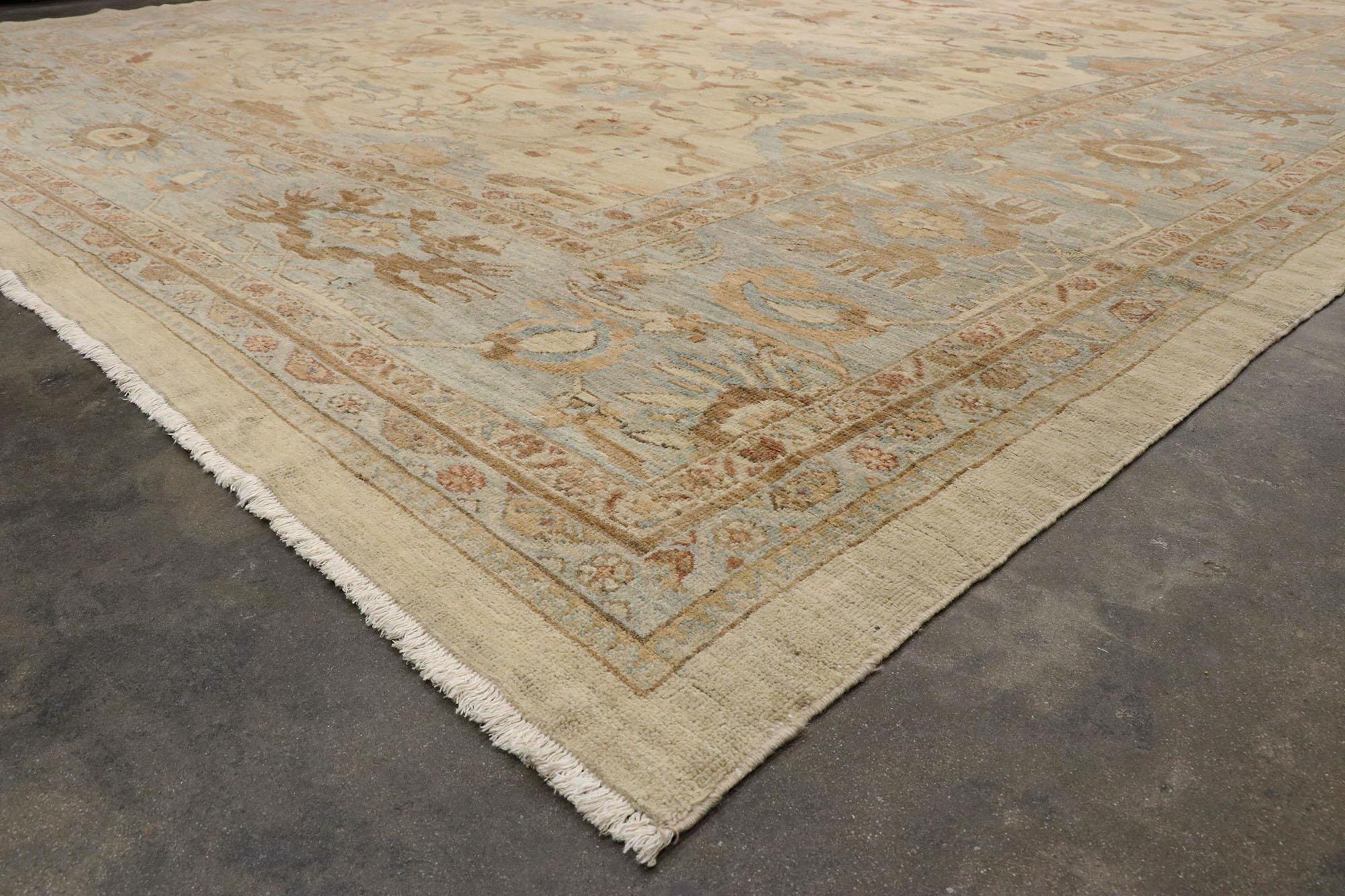 Wool Organic Modern Persian Sultanabad Rug, 13'04 x 19'00 For Sale