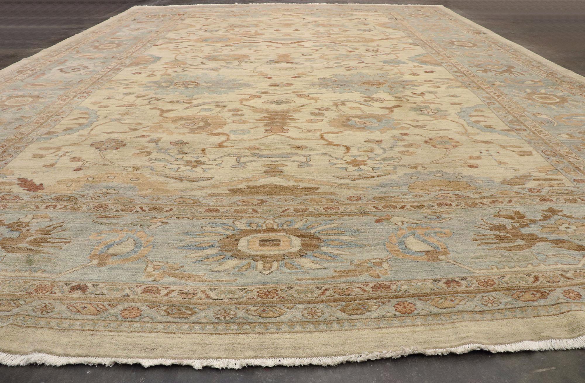Organic Modern Persian Sultanabad Rug, 13'04 x 19'00 For Sale 1