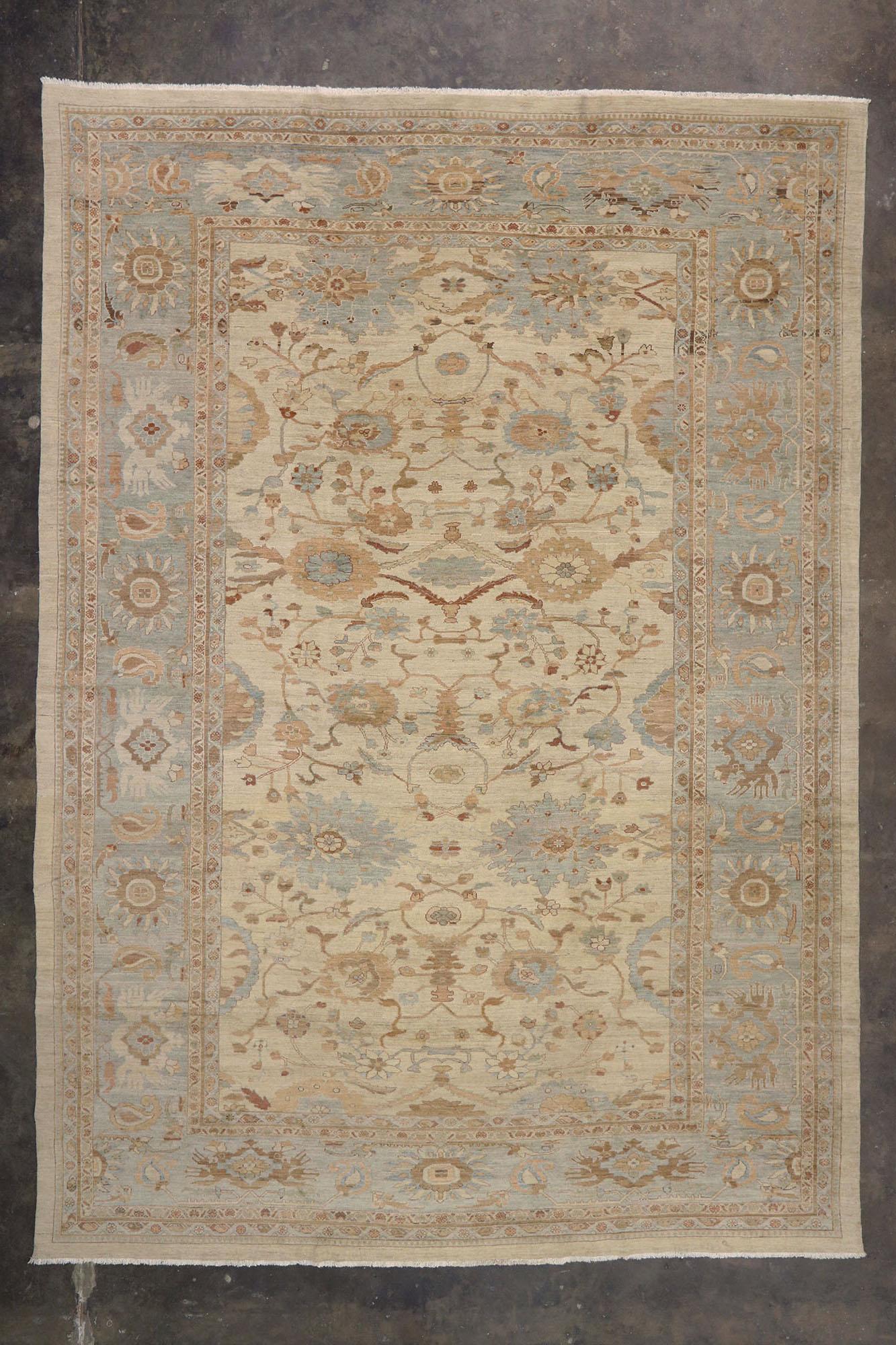 Organic Modern Persian Sultanabad Rug, 13'04 x 19'00 For Sale 2